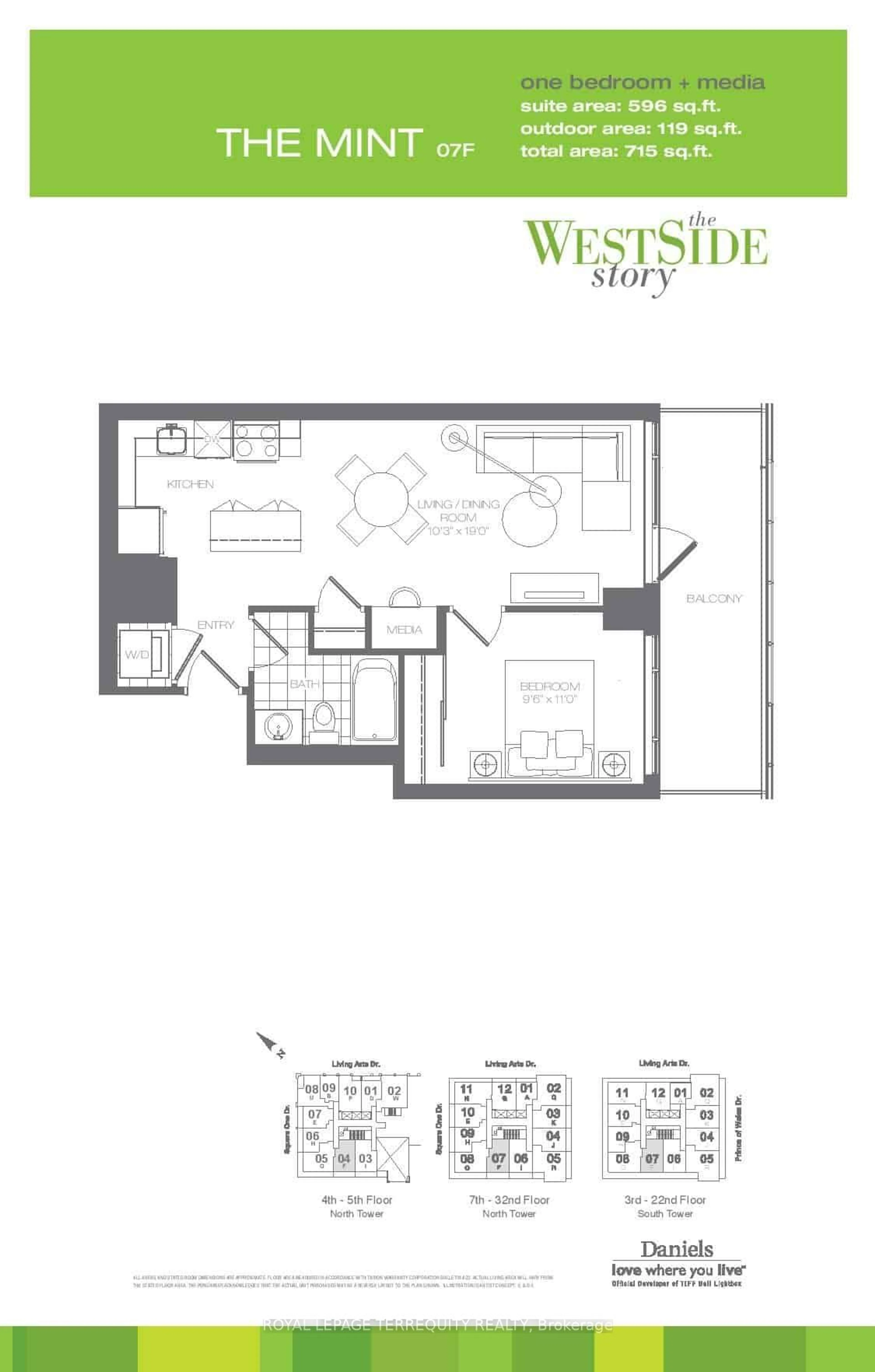 Floor plan for 360 Square One Dr #1907, Mississauga Ontario L5B 0G7