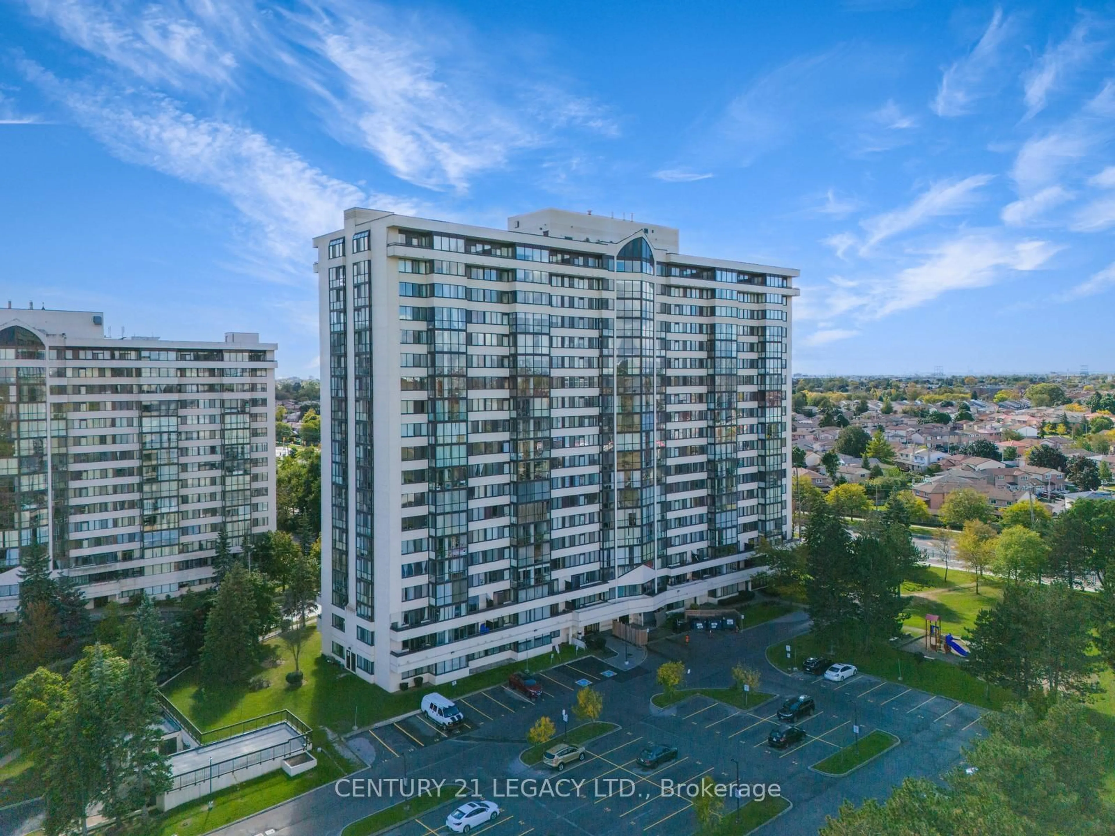 A pic from outside/outdoor area/front of a property/back of a property/a pic from drone, city buildings view from balcony for 10 Markbrook Lane #1410, Toronto Ontario M9V 5E3