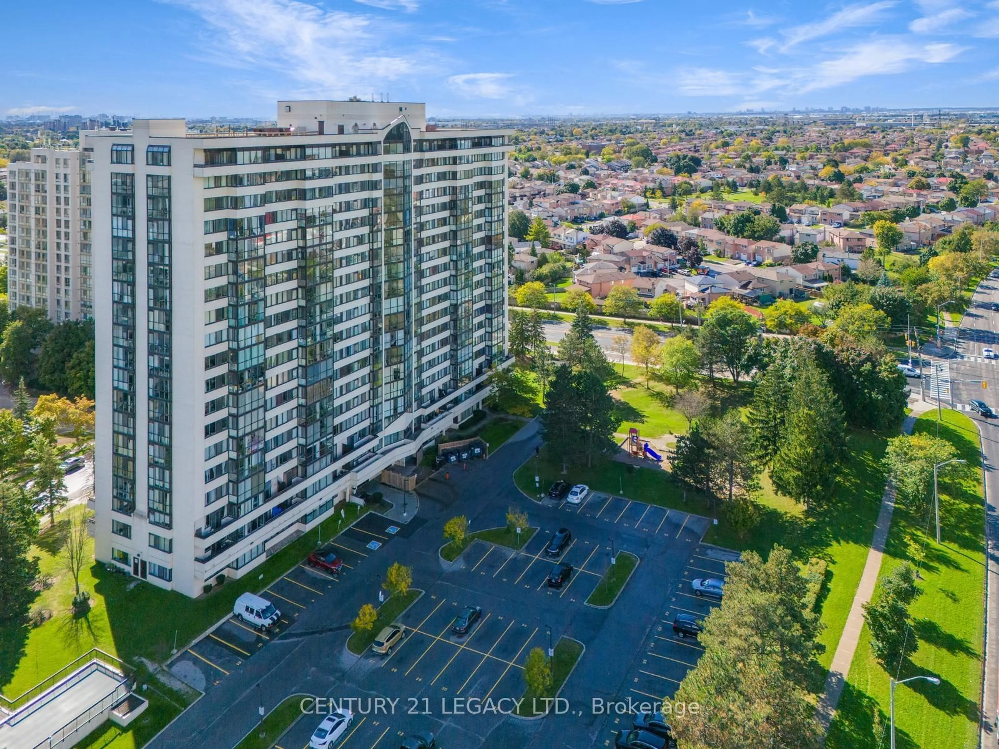 A pic from outside/outdoor area/front of a property/back of a property/a pic from drone, city buildings view from balcony for 10 Markbrook Lane #1410, Toronto Ontario M9V 5E3