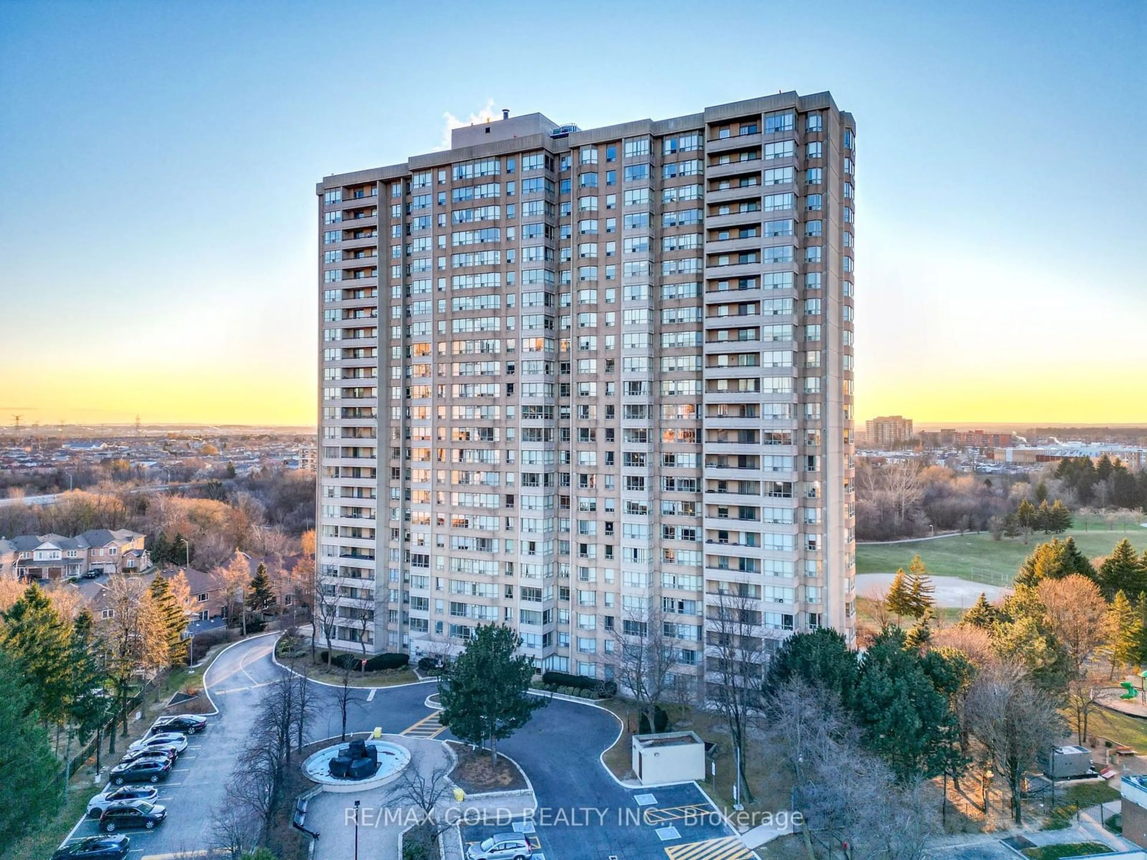 A pic from outside/outdoor area/front of a property/back of a property/a pic from drone, city buildings view from balcony for 30 Malta Ave #1909, Brampton Ontario L6Y 4S5