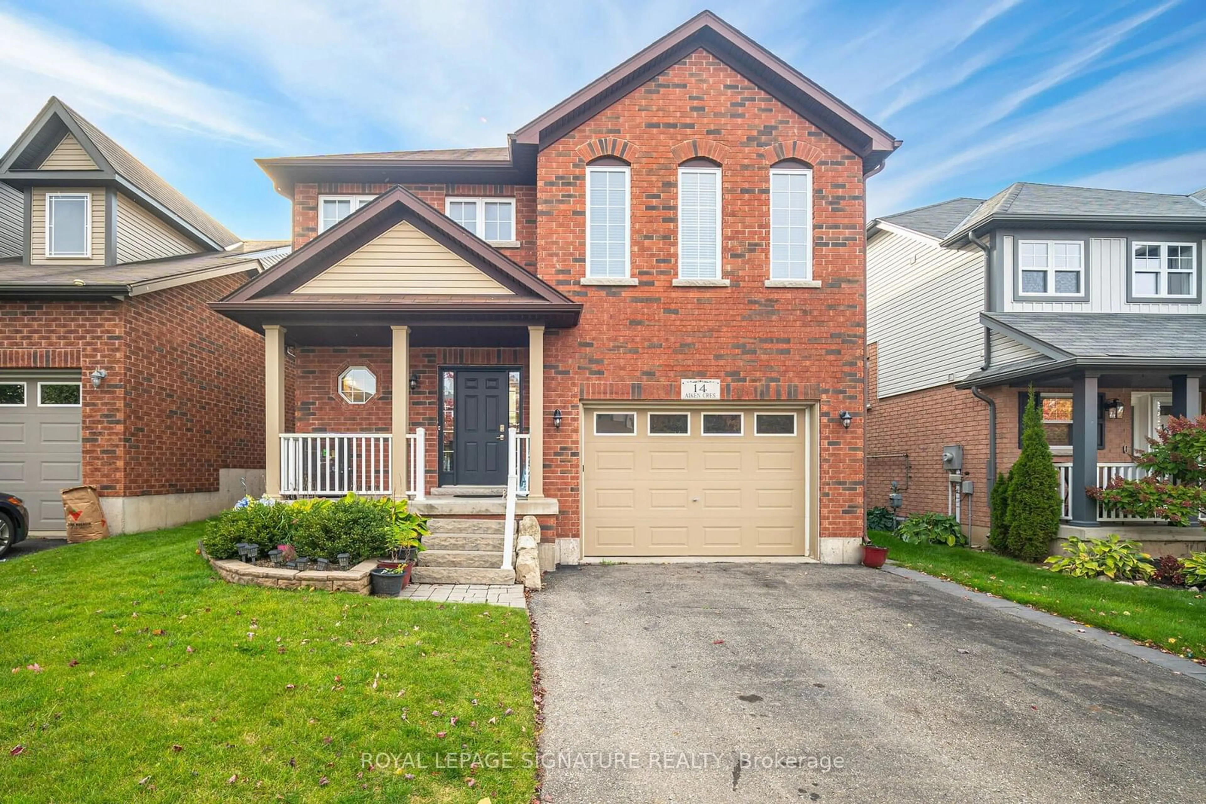 Home with brick exterior material, street for 14 Aiken Cres, Orangeville Ontario L9W 4V2