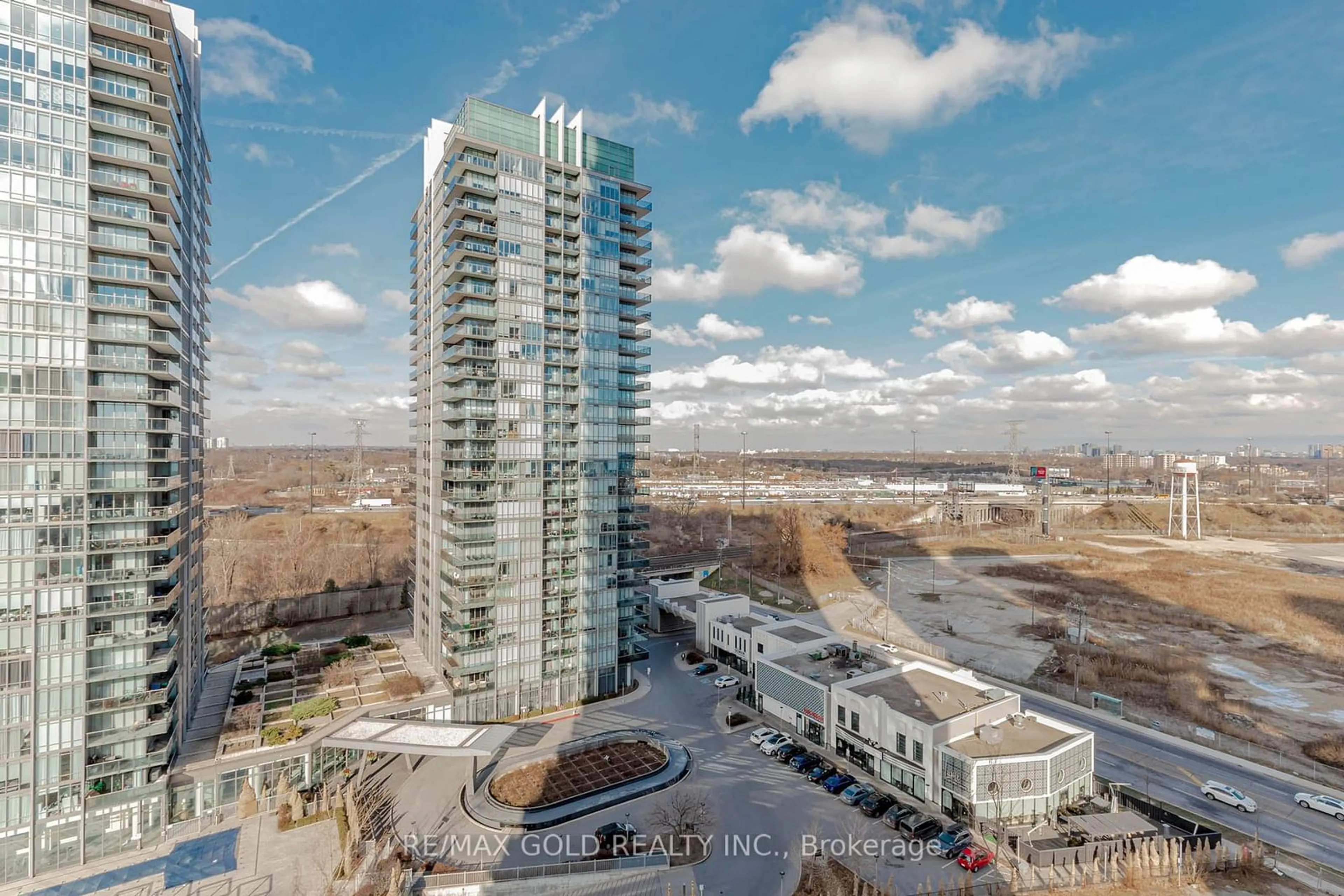 A pic from outside/outdoor area/front of a property/back of a property/a pic from drone, city buildings view from balcony for 36 Park Lawn Rd #1307, Toronto Ontario M8V 0E5