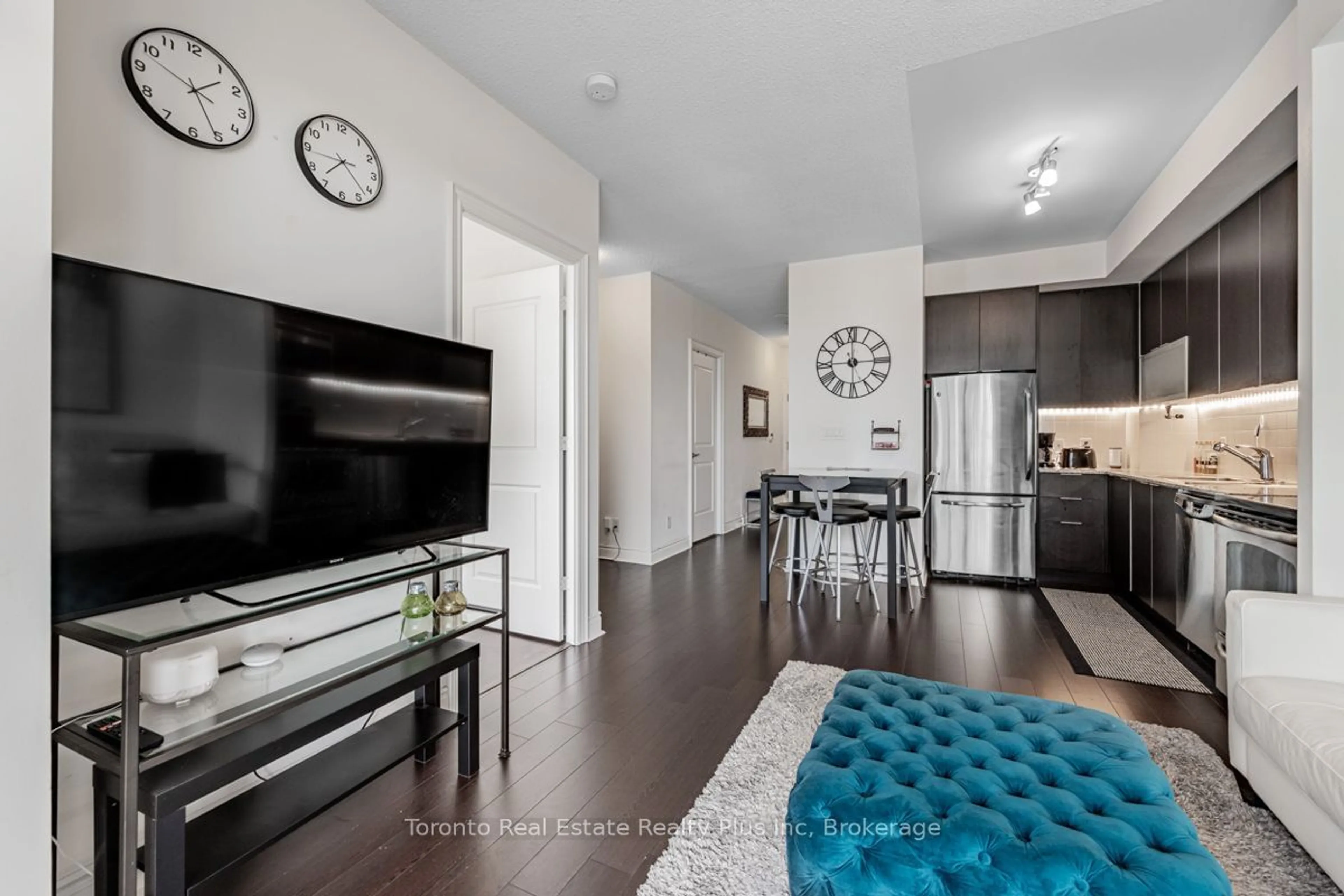 Living room with furniture, unknown for 16 Brookers Lane #2205, Toronto Ontario M8V 0A5