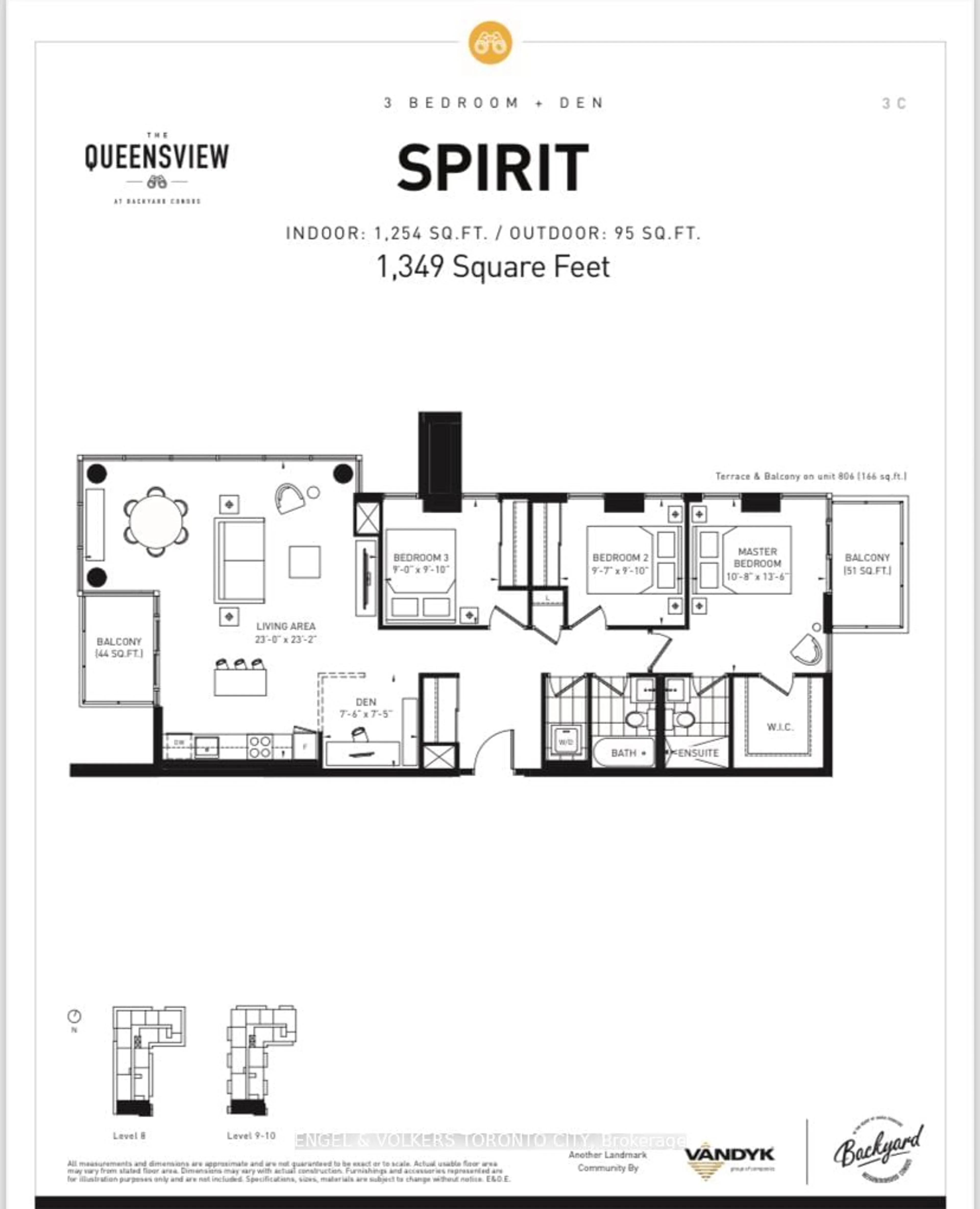 Floor plan for 25 Neighbourhood Lane #803, Toronto Ontario M8Y 0C4