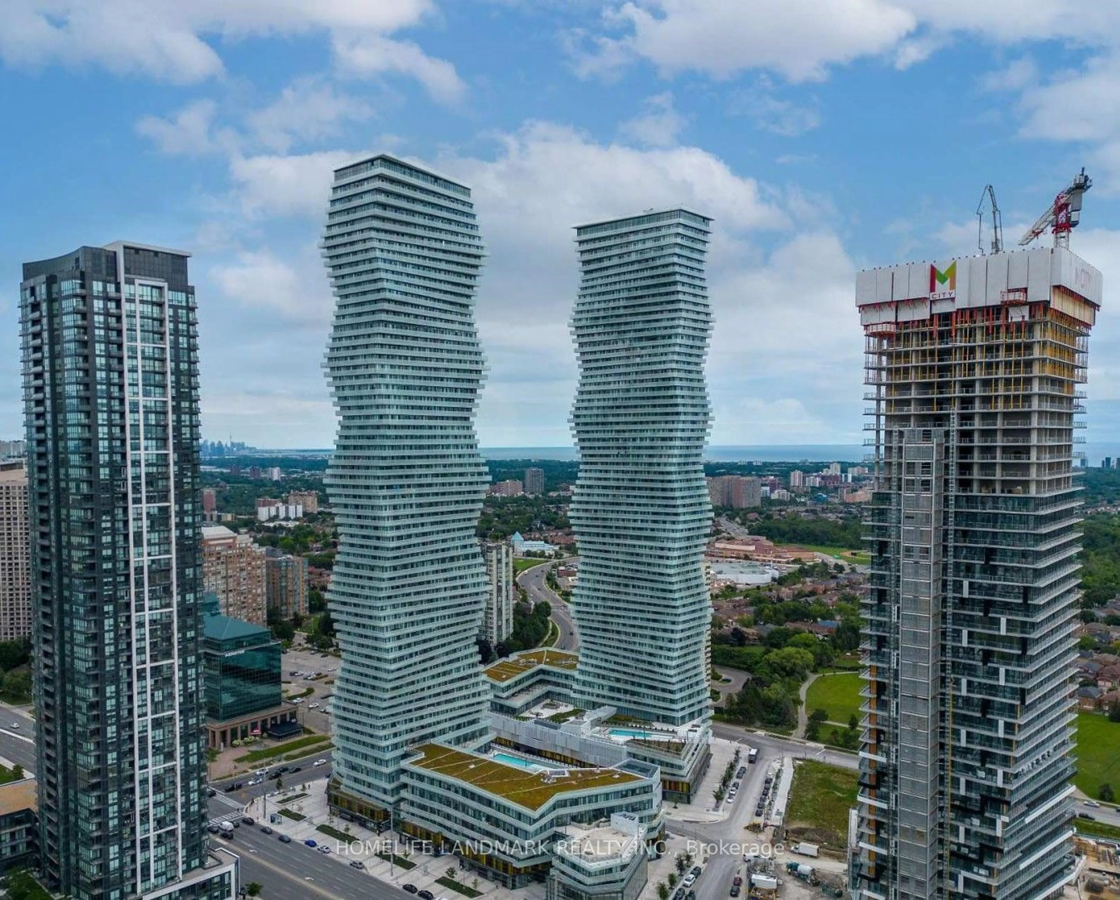 A pic from outside/outdoor area/front of a property/back of a property/a pic from drone, city buildings view from balcony for 3900 Confederation Pkwy #3607, Mississauga Ontario L5B 0M3