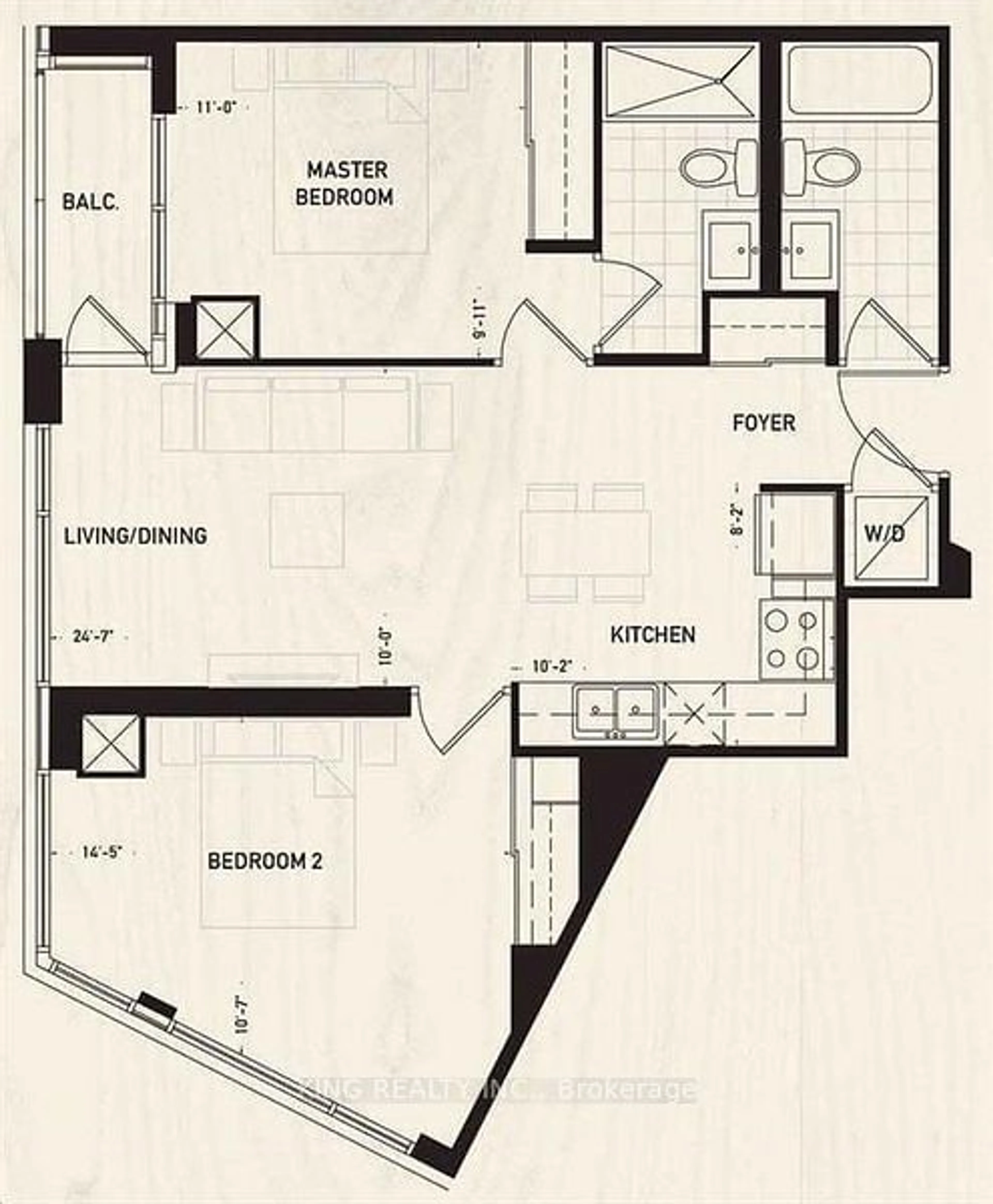 Floor plan for 297 Oak Walk Dr #309, Oakville Ontario L6H 6Z3