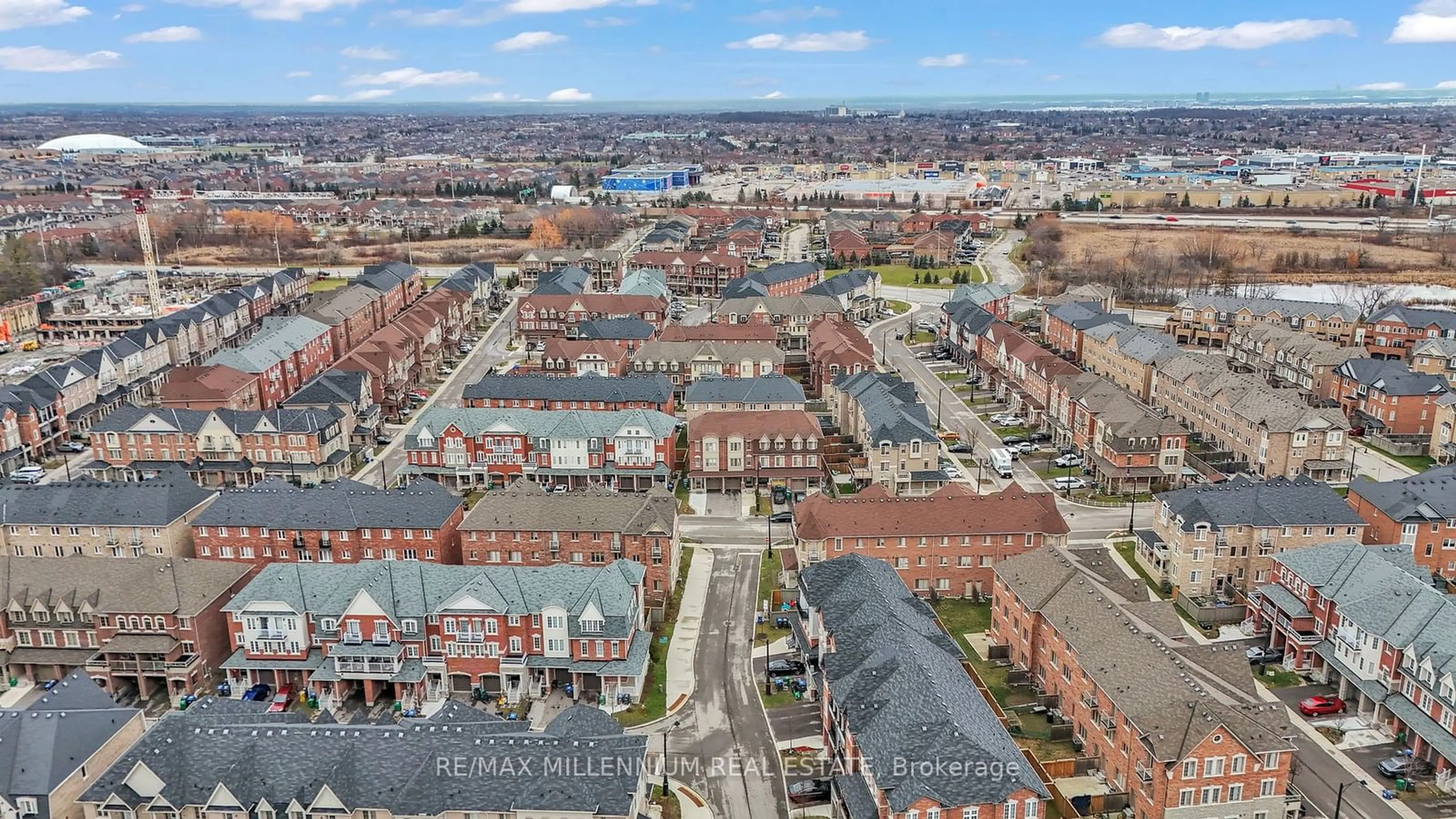 A pic from outside/outdoor area/front of a property/back of a property/a pic from drone, city buildings view from balcony for 65 New Pines Tr, Brampton Ontario L6Z 0H6