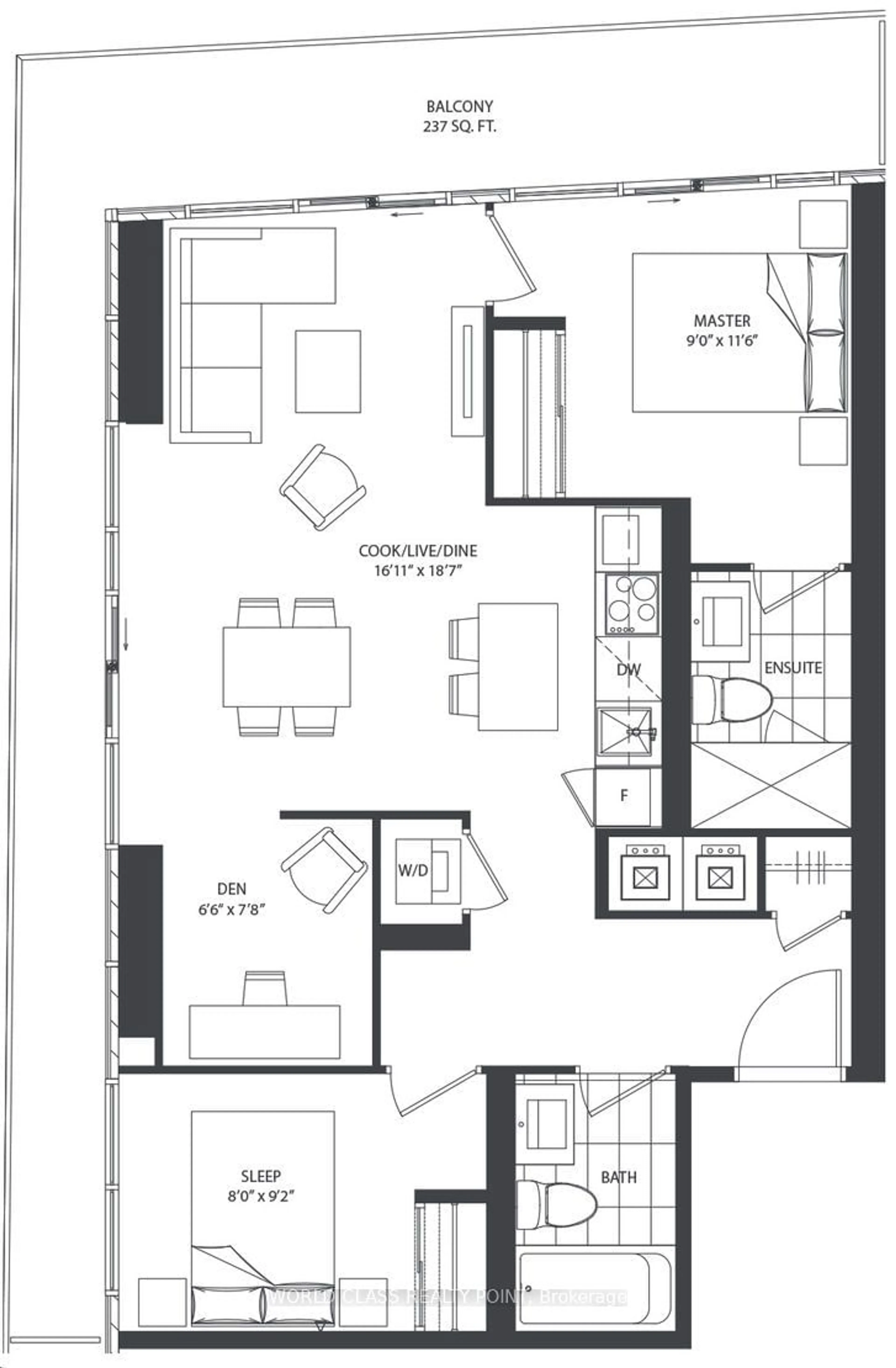 Floor plan for 3883 Quartz Rd #4210, Mississauga Ontario L5B 0M4