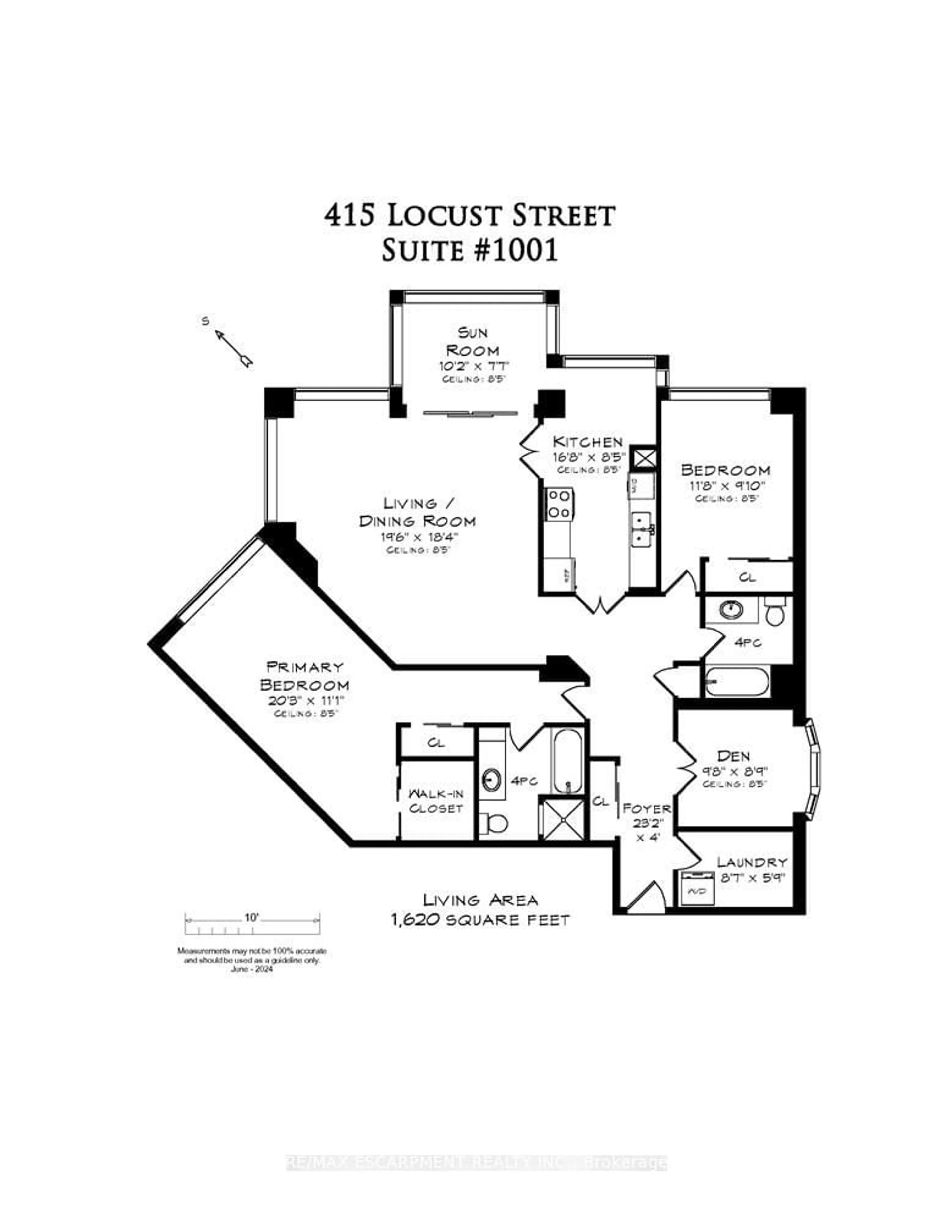 Floor plan for 415 LOCUST St #1001, Burlington Ontario L7S 2J2