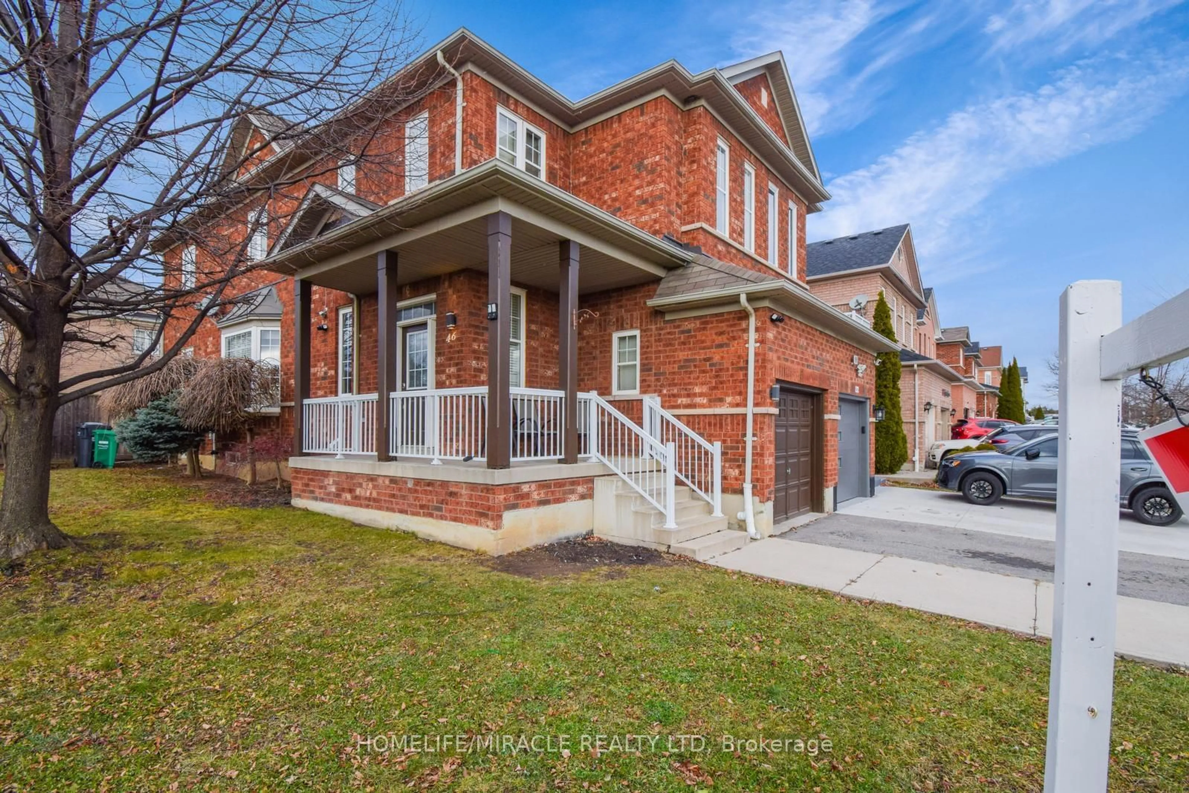 Home with brick exterior material, street for 46 Clementine Dr, Brampton Ontario L6Y 5M3