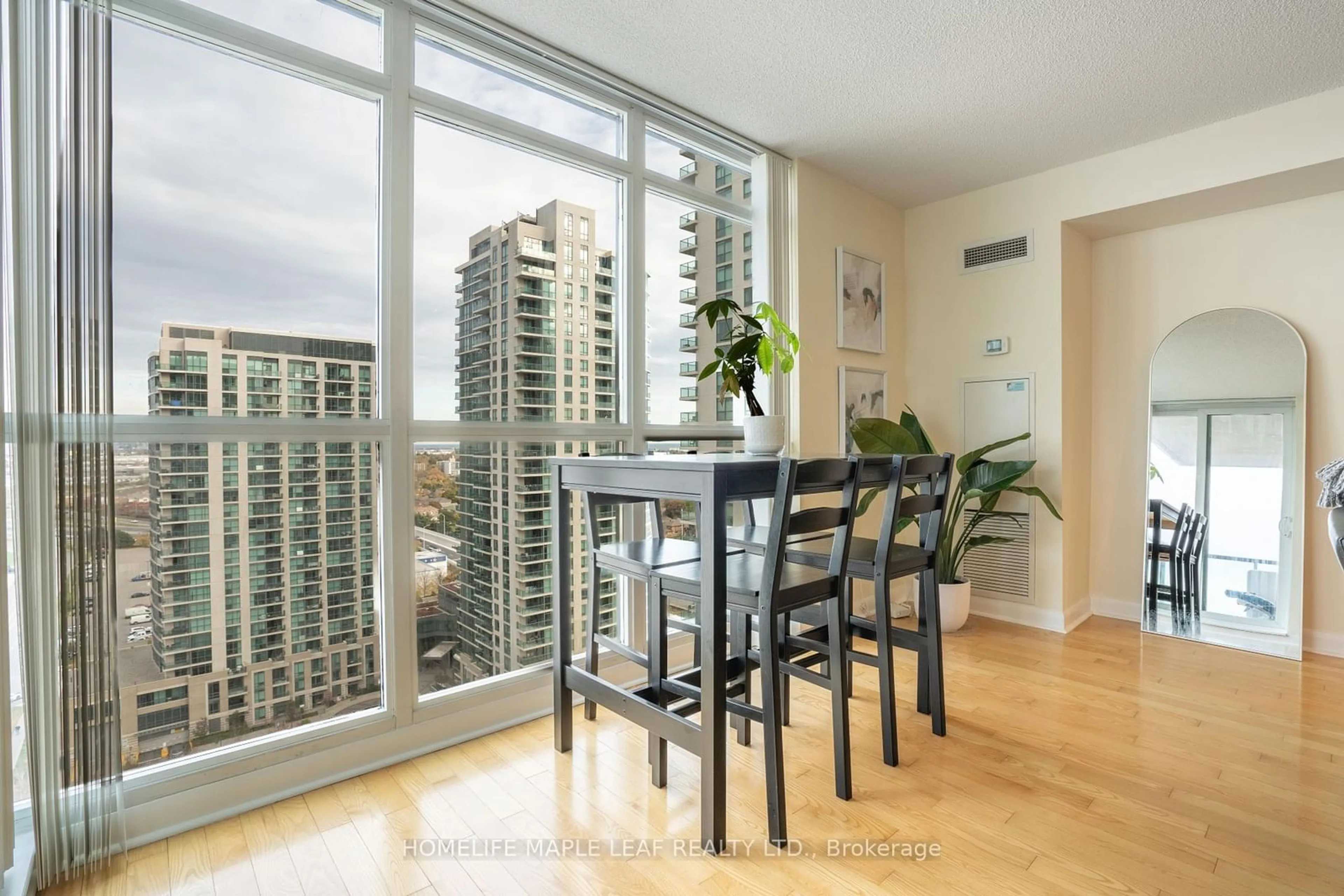 Dining room, wood/laminate floor for 235 SHERWAY GARDENS Rd #2010, Toronto Ontario M9C 0A2