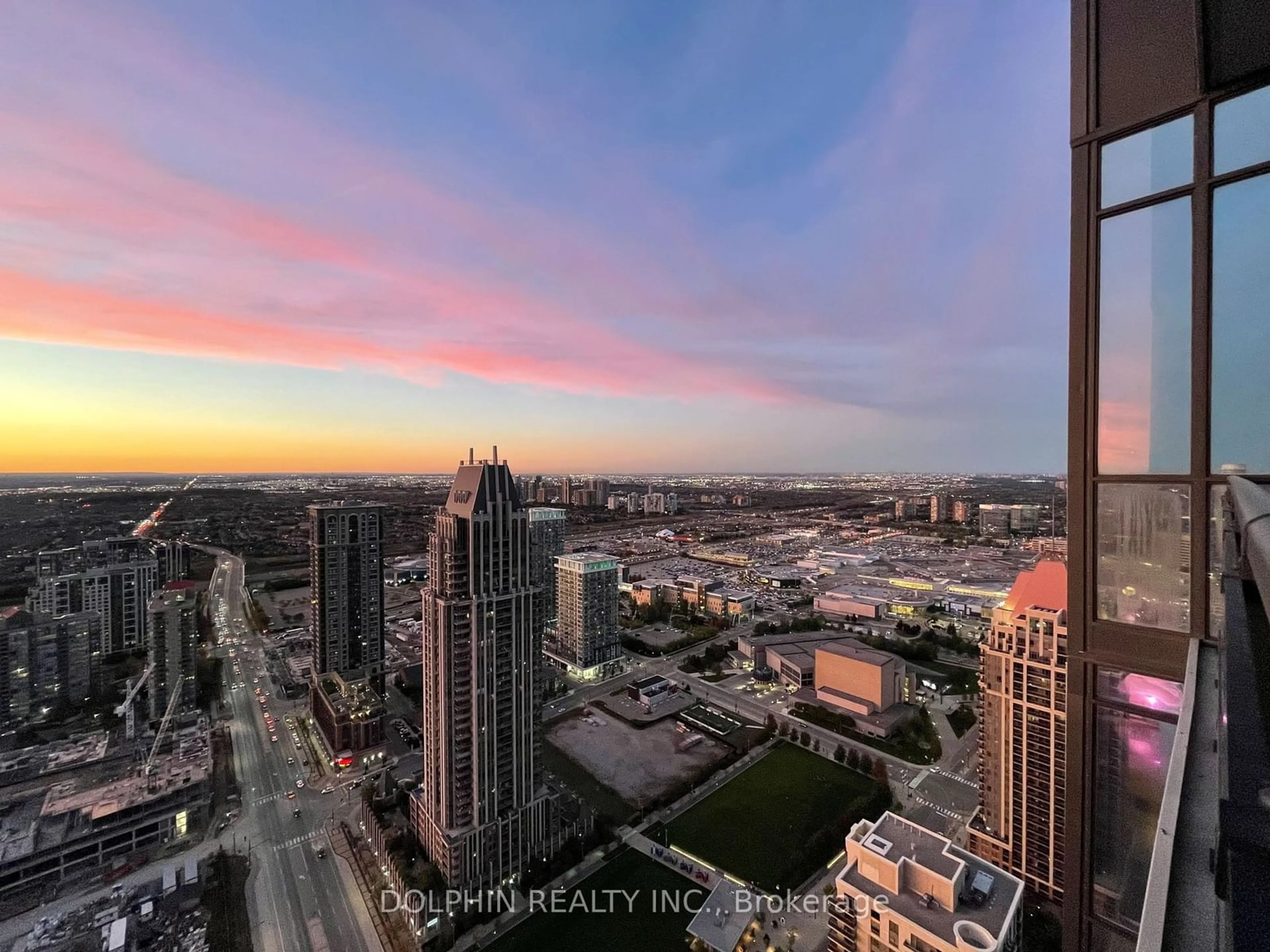 A pic from outside/outdoor area/front of a property/back of a property/a pic from drone, city buildings view from balcony for 4070 Confederation Pkwy #PH4, Mississauga Ontario L5B 0E9