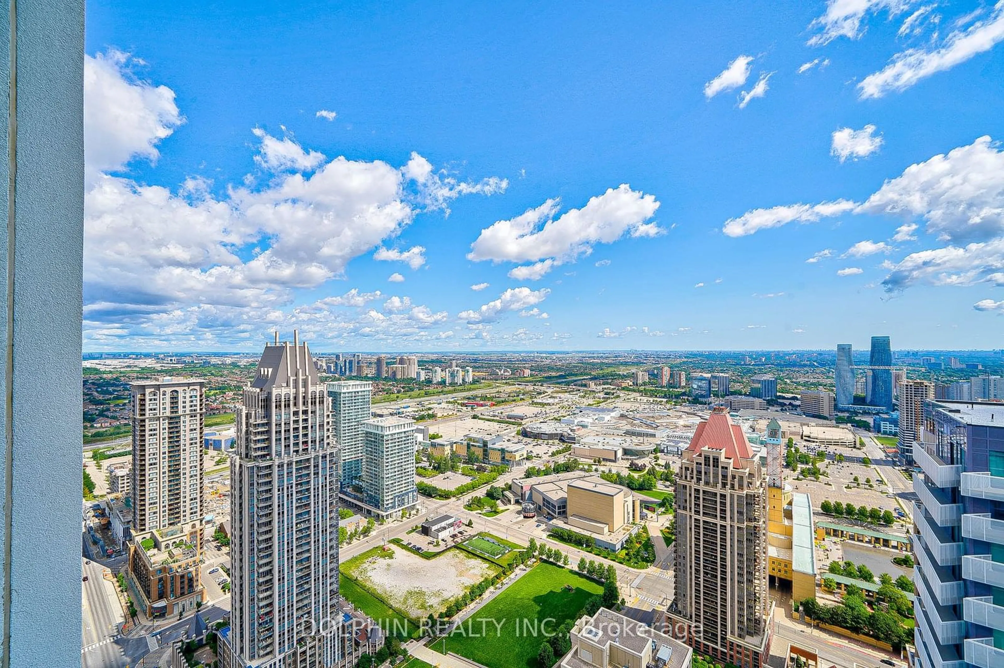 A pic from outside/outdoor area/front of a property/back of a property/a pic from drone, city buildings view from balcony for 4070 Confederation Pkwy #PH4, Mississauga Ontario L5B 0E9