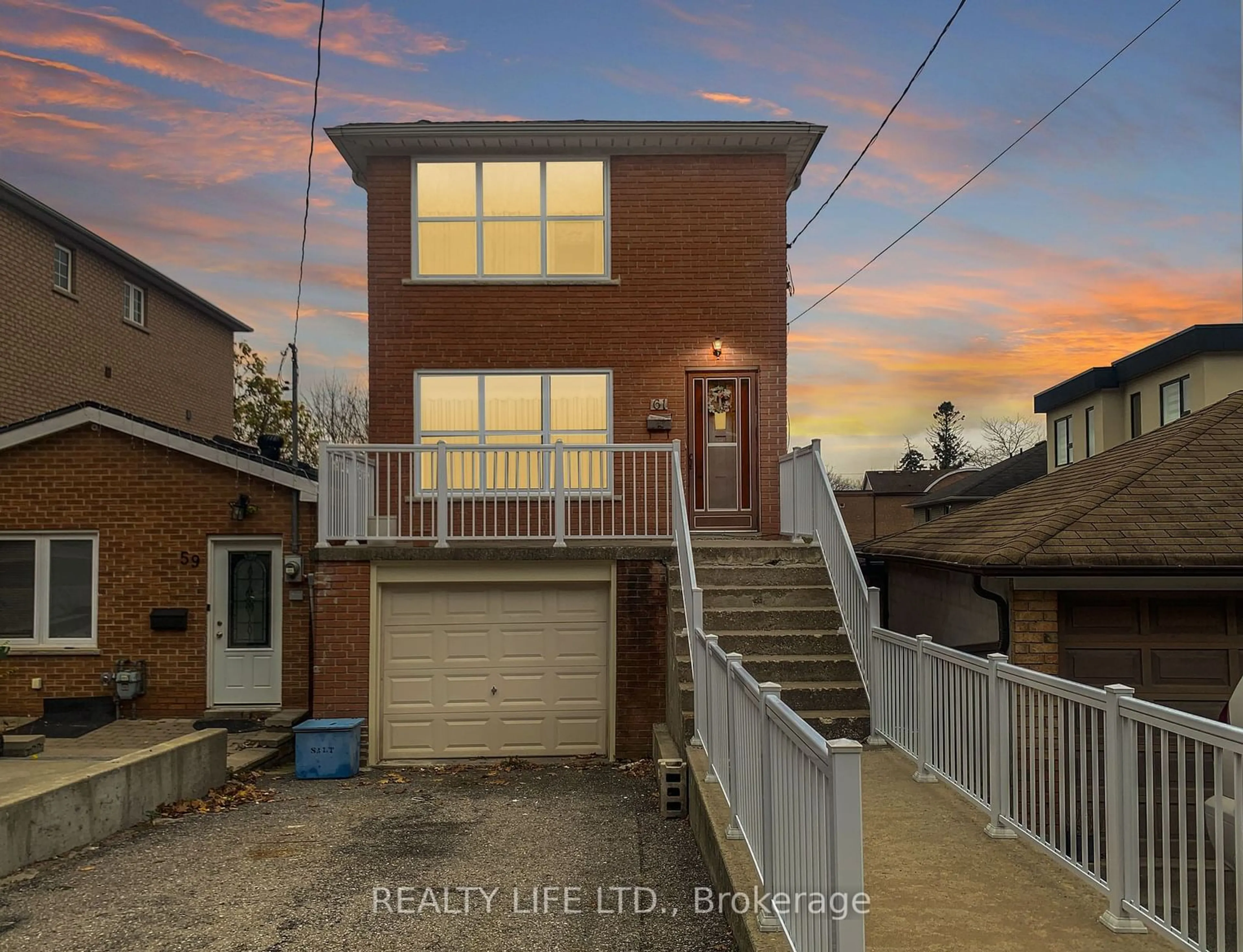 A pic from outside/outdoor area/front of a property/back of a property/a pic from drone, street for 61 Cameron Ave, Toronto Ontario M6M 1R1