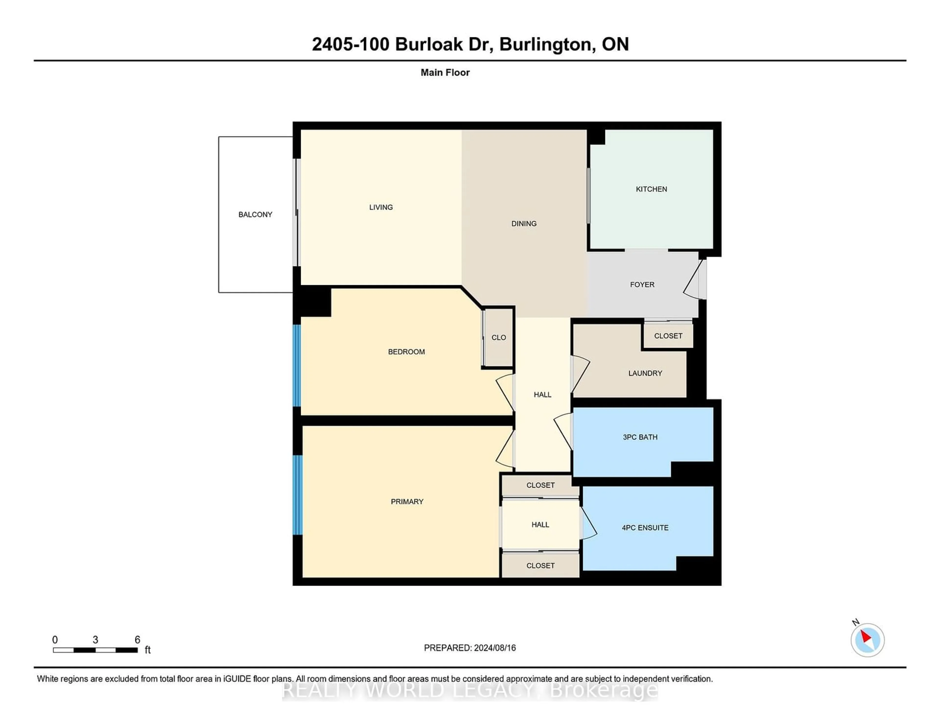 Floor plan for 100 Burloak Dr #2405, Burlington Ontario L7L 6P6