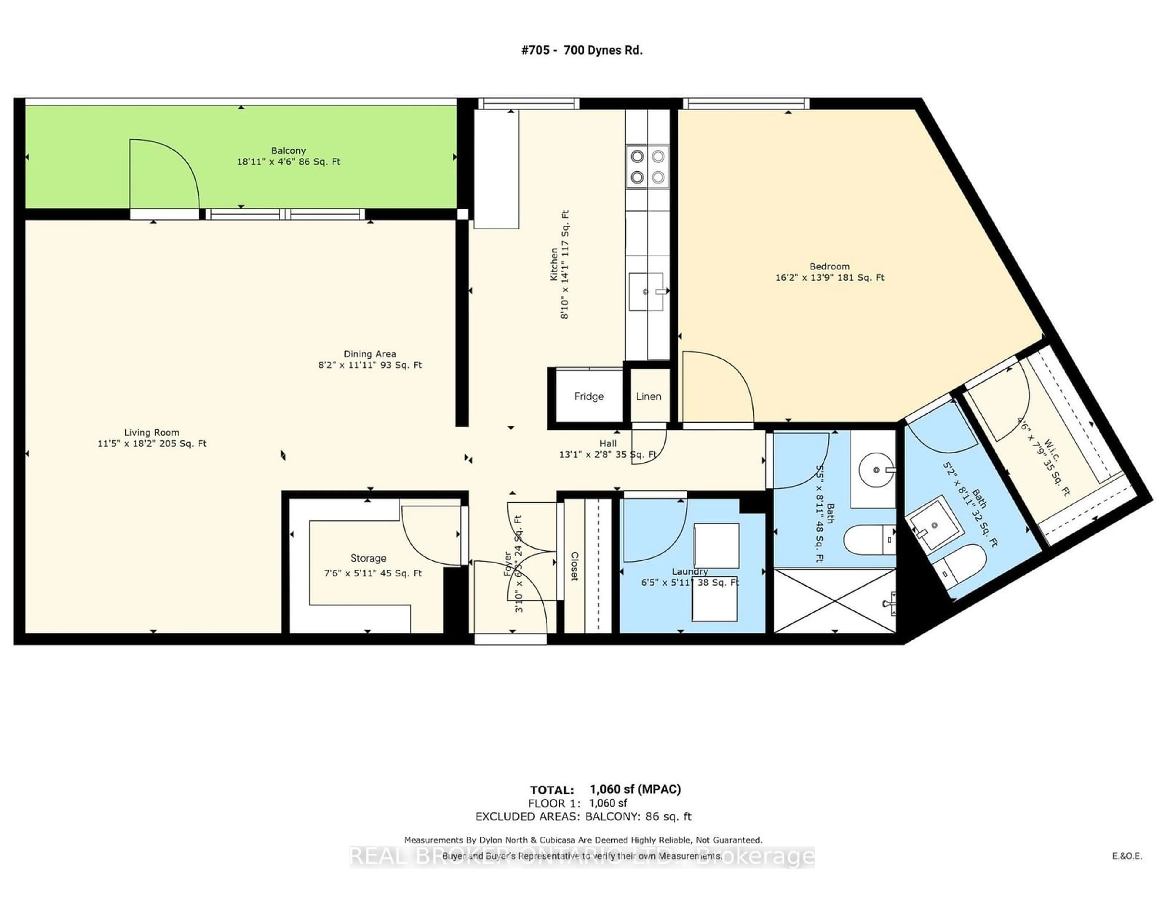 Floor plan for 700 Dynes Rd #705, Burlington Ontario L7N 3M2