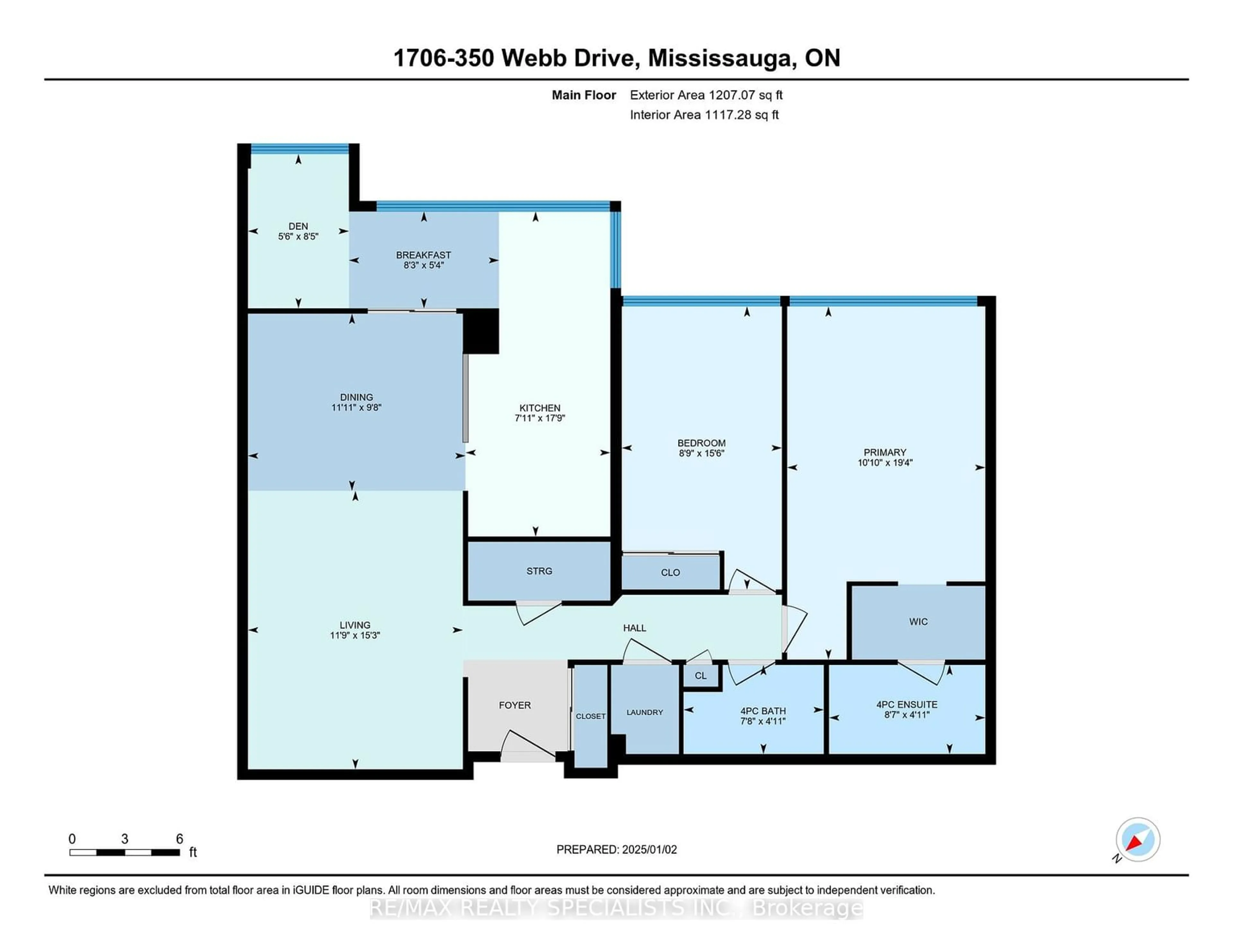 Floor plan for 350 Webb Dr #1706, Mississauga Ontario L5B 3W4