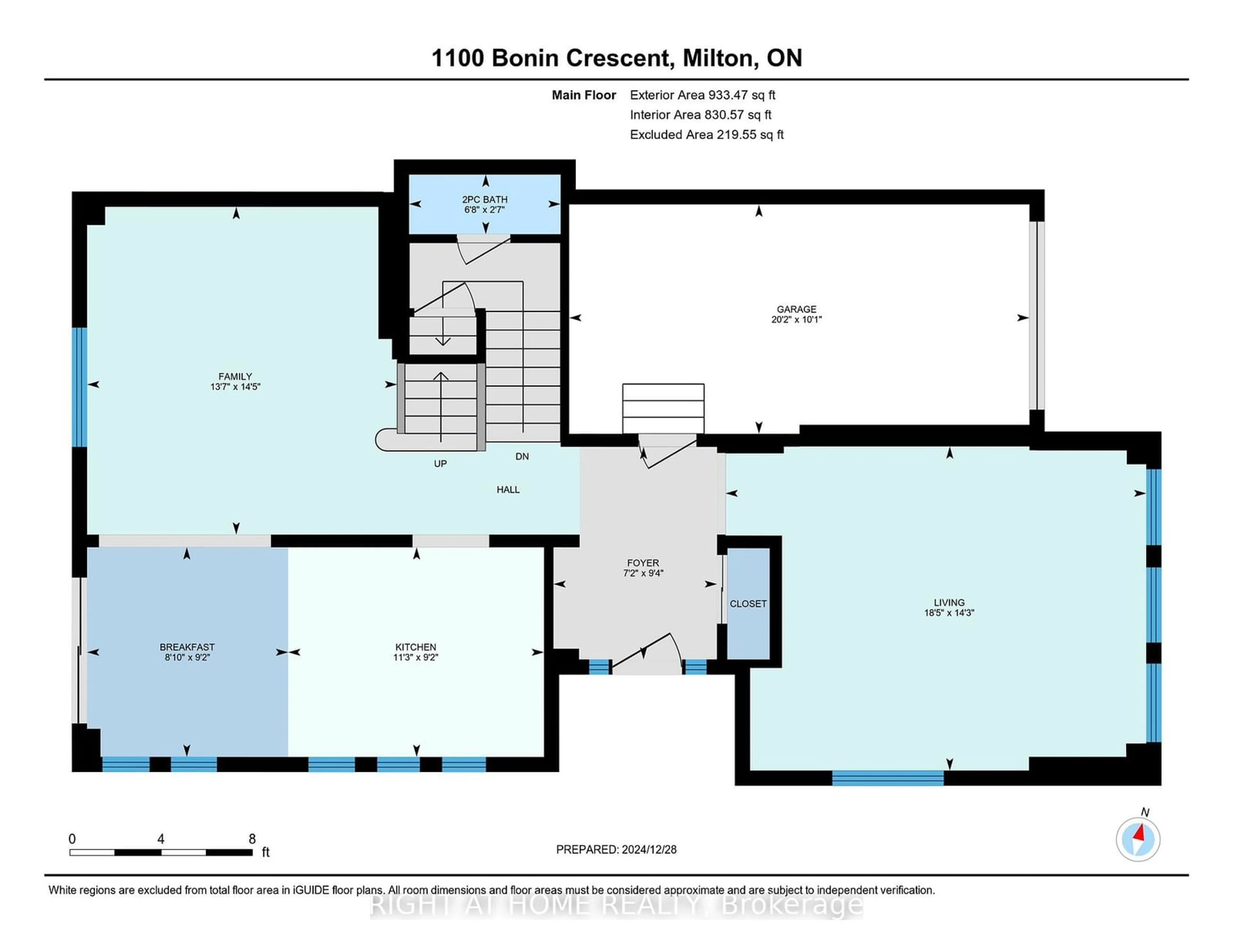 Floor plan for 1100 Bonin Cres, Milton Ontario L9T 6T3