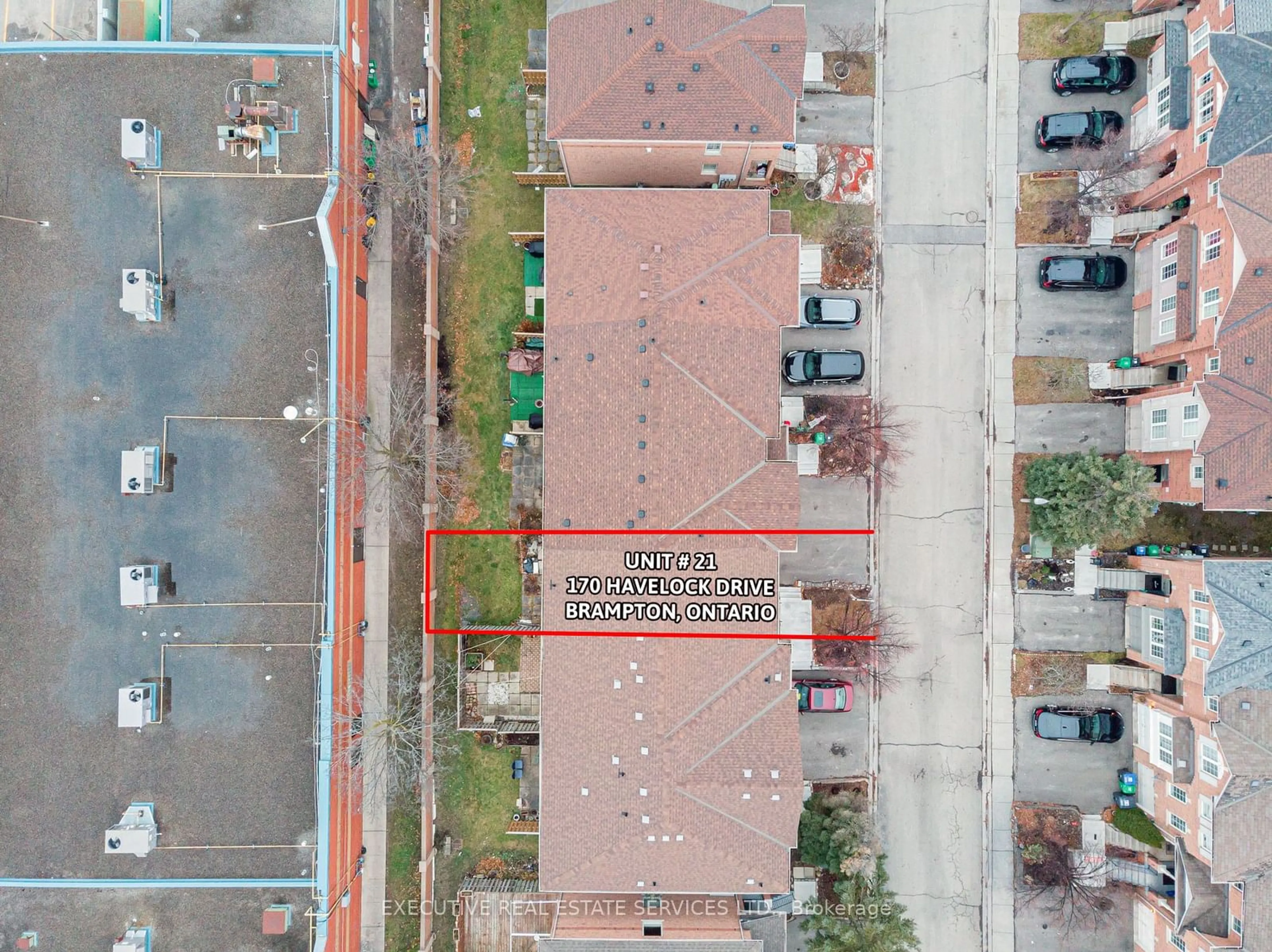 A pic from outside/outdoor area/front of a property/back of a property/a pic from drone, street for 170 Havelock Dr #21, Brampton Ontario L6W 4T3