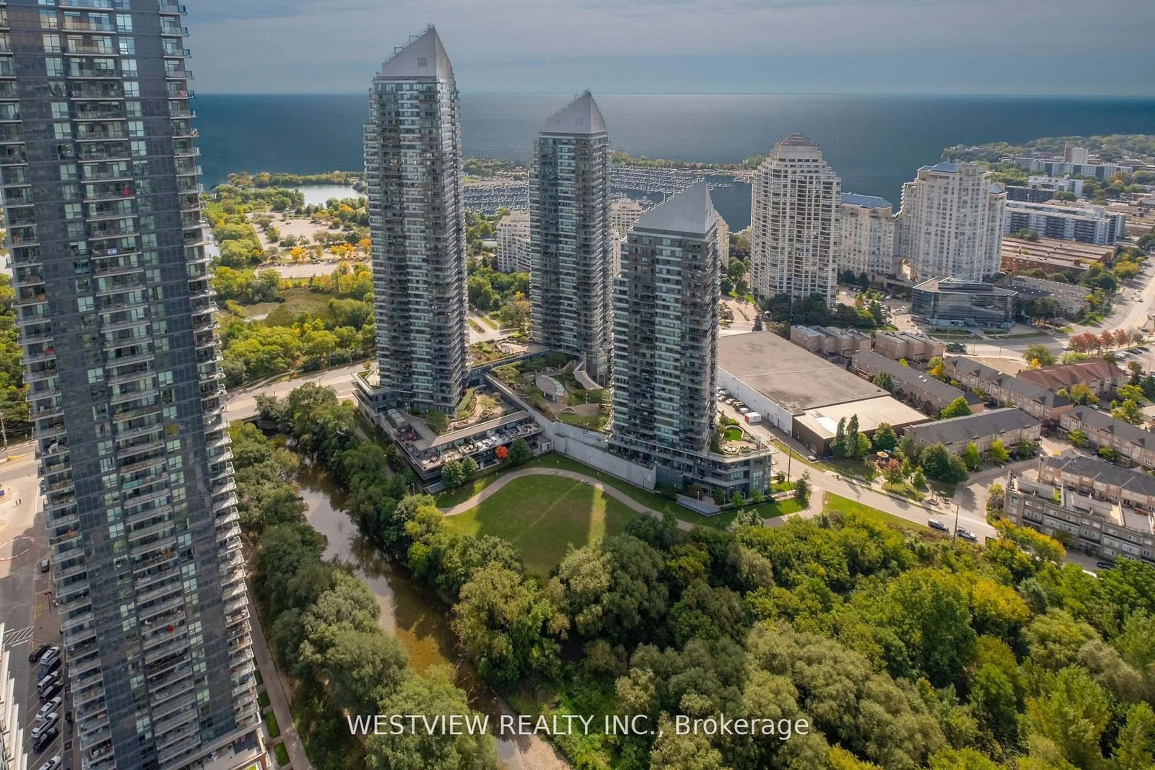 A pic from outside/outdoor area/front of a property/back of a property/a pic from drone, unknown for 36 Park Lawn Rd #4102, Toronto Ontario M8V 0E5