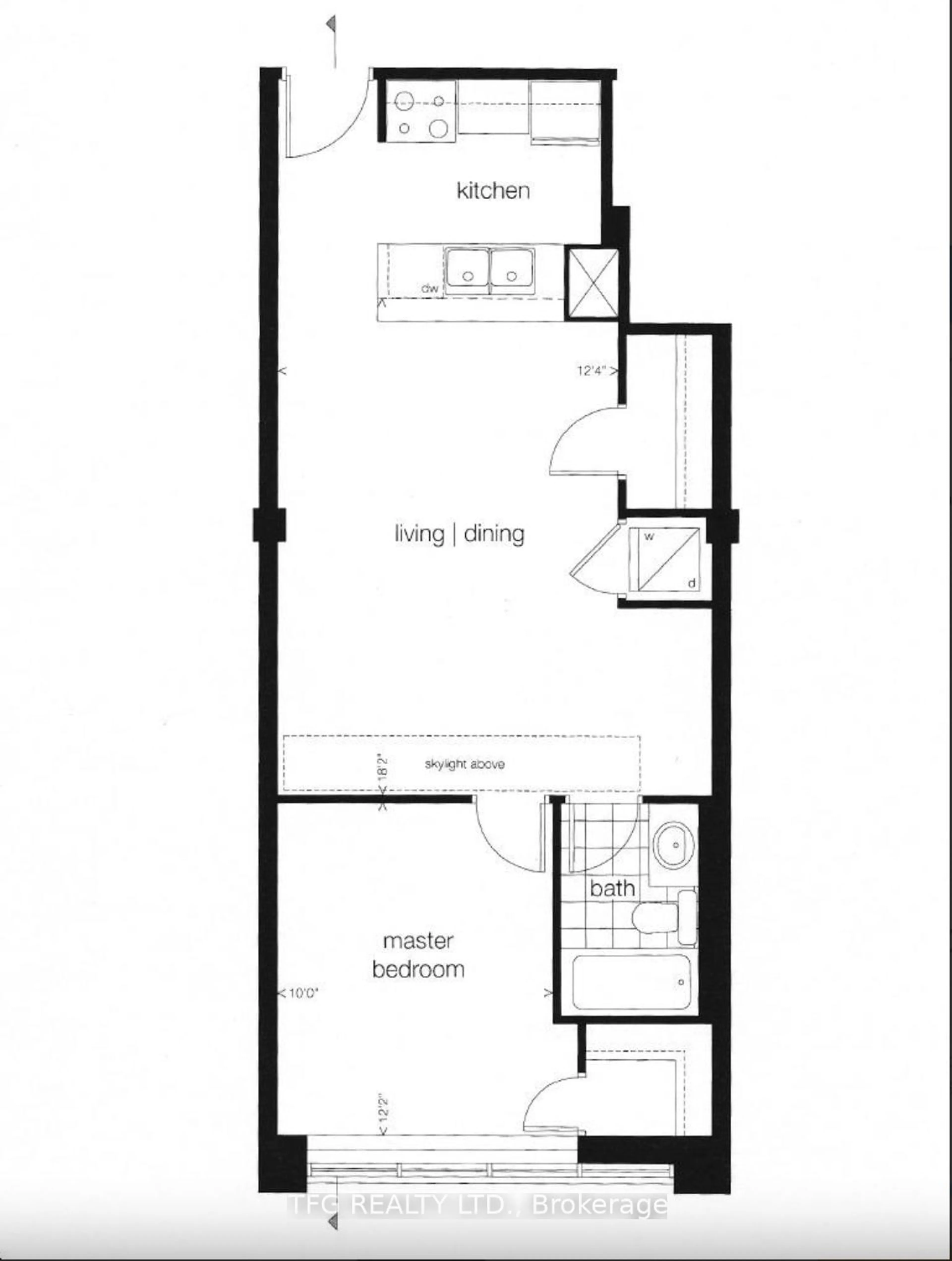 Floor plan for 1410 Dupont St #318, Toronto Ontario M6H 0B6