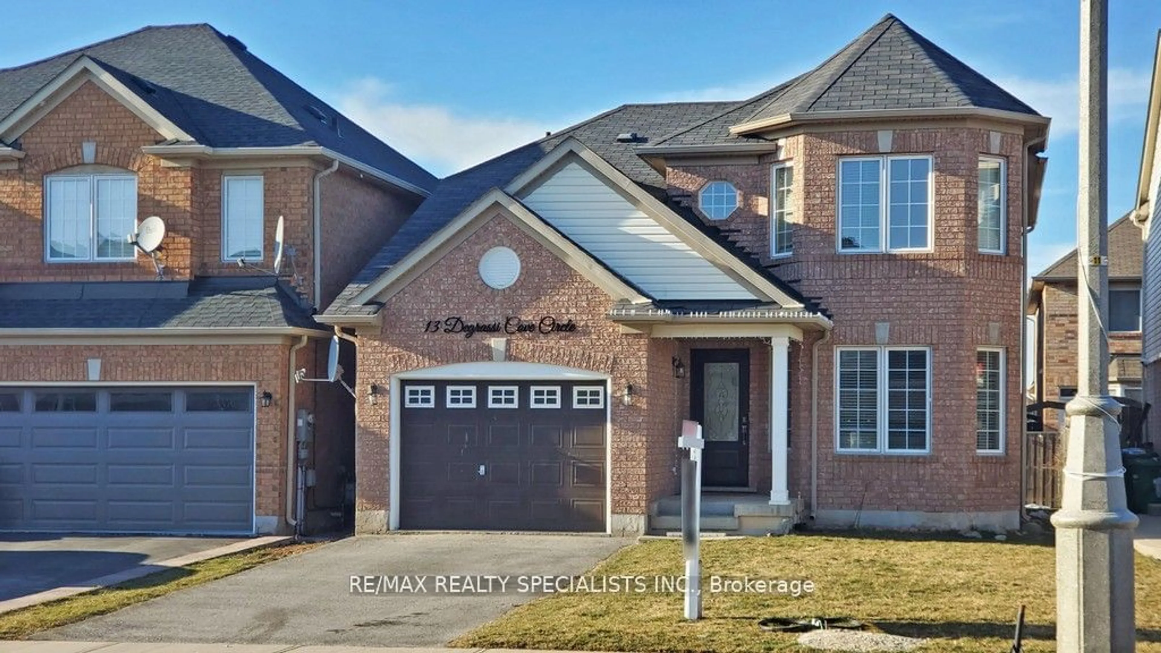 Home with brick exterior material, street for 13 Degrassi Cove Circ, Brampton Ontario L6X 0N7