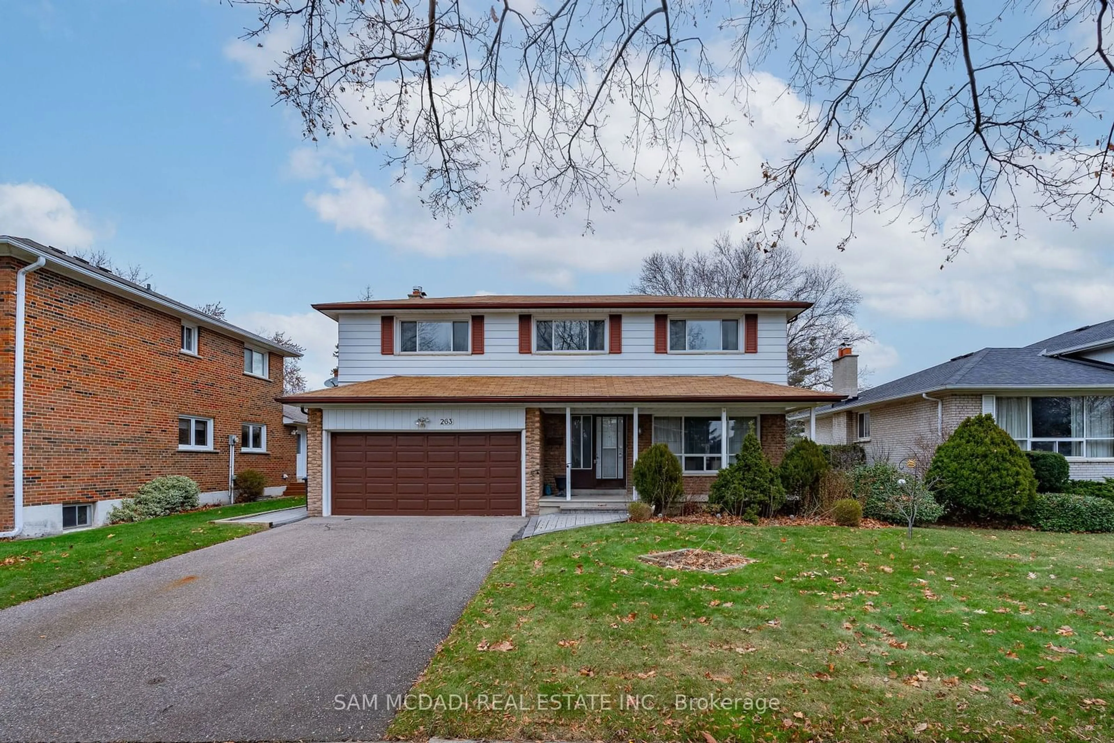 Home with brick exterior material, street for 263 Chantenay Dr, Mississauga Ontario L5A 1E5