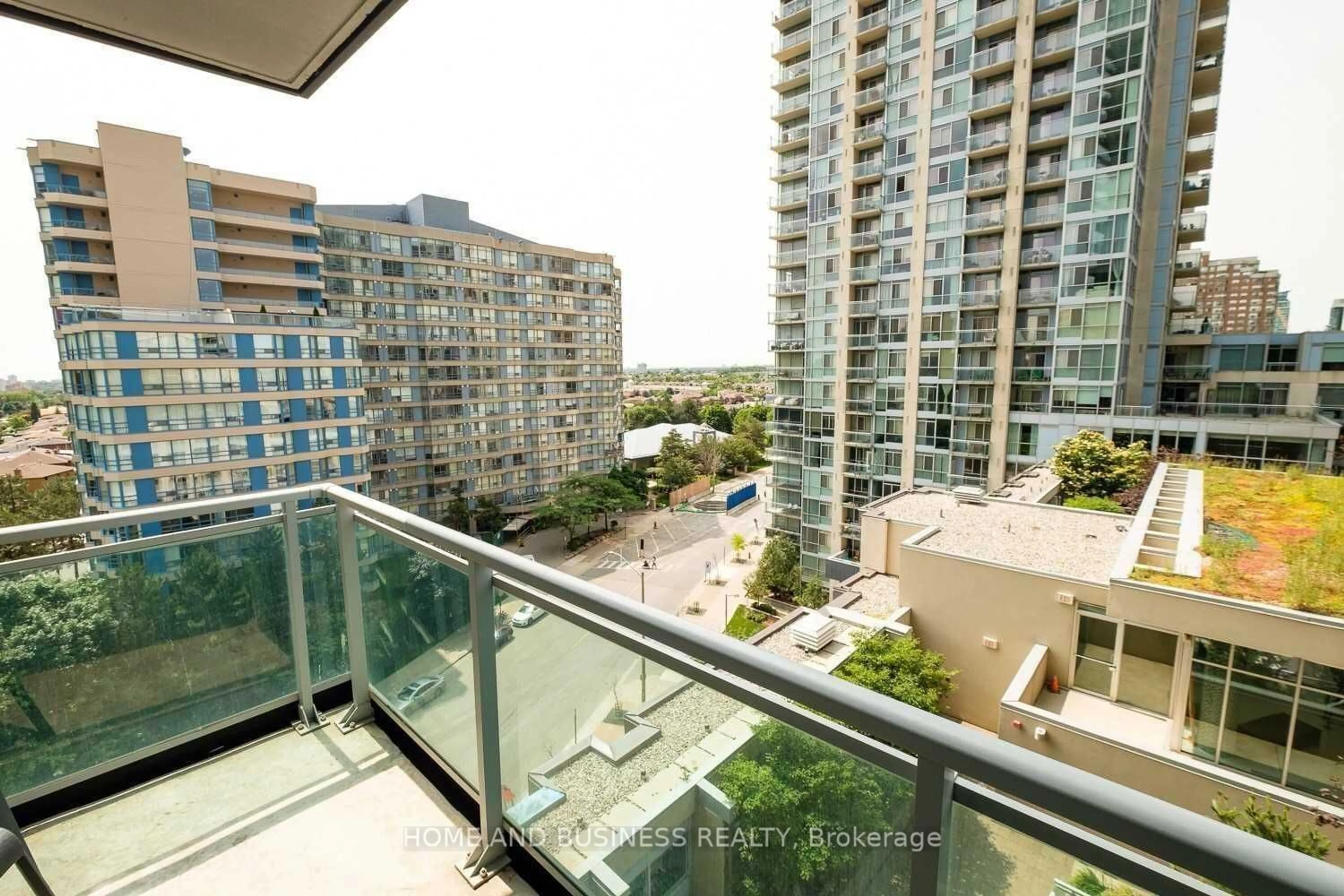 Balcony in the apartment, city buildings view from balcony for 223 Webb Dr #809, Mississauga Ontario L5B 0E8