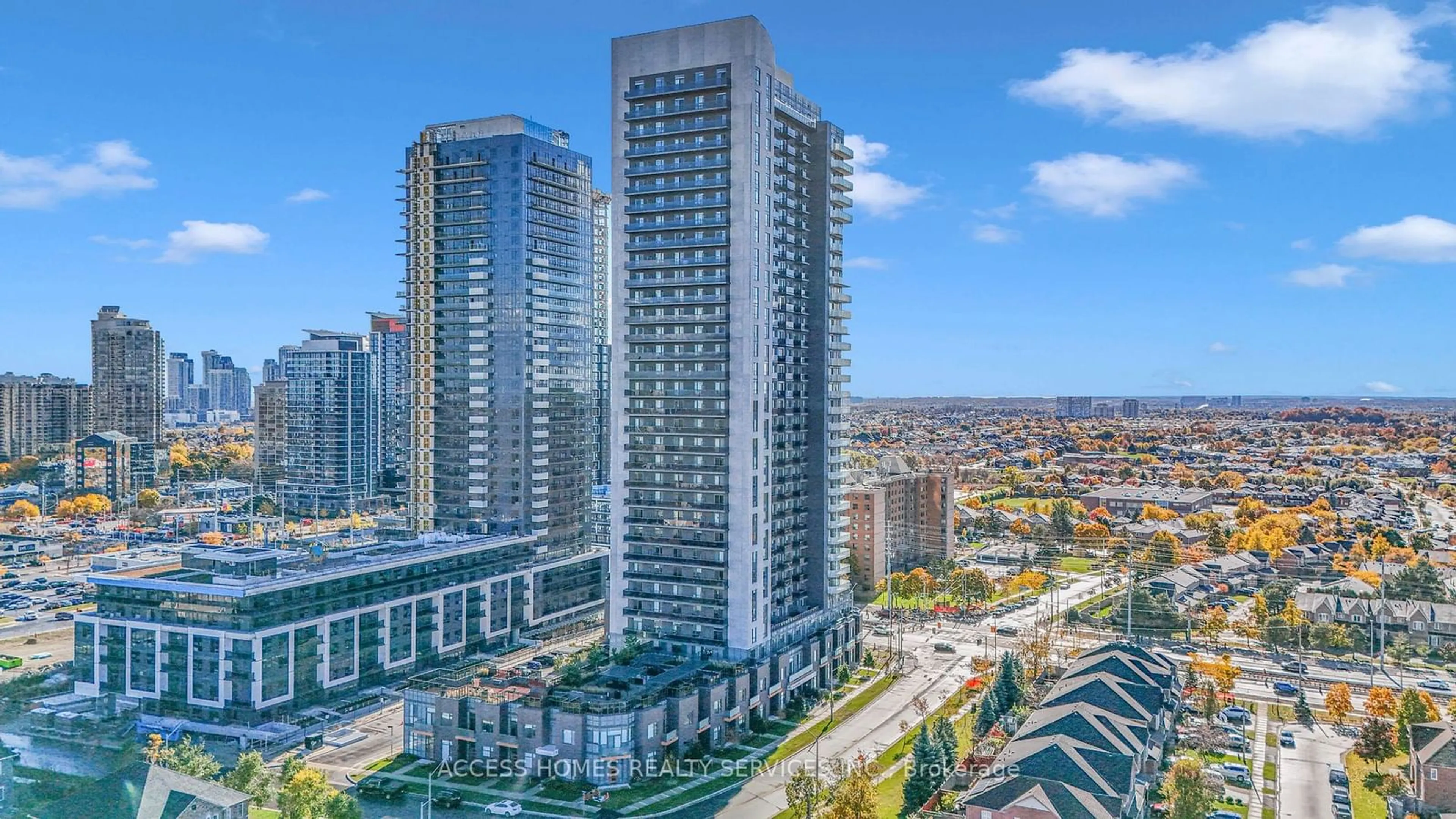 A pic from outside/outdoor area/front of a property/back of a property/a pic from drone, city buildings view from balcony for 8 Nahani Way #2601, Mississauga Ontario L4Z 0C6