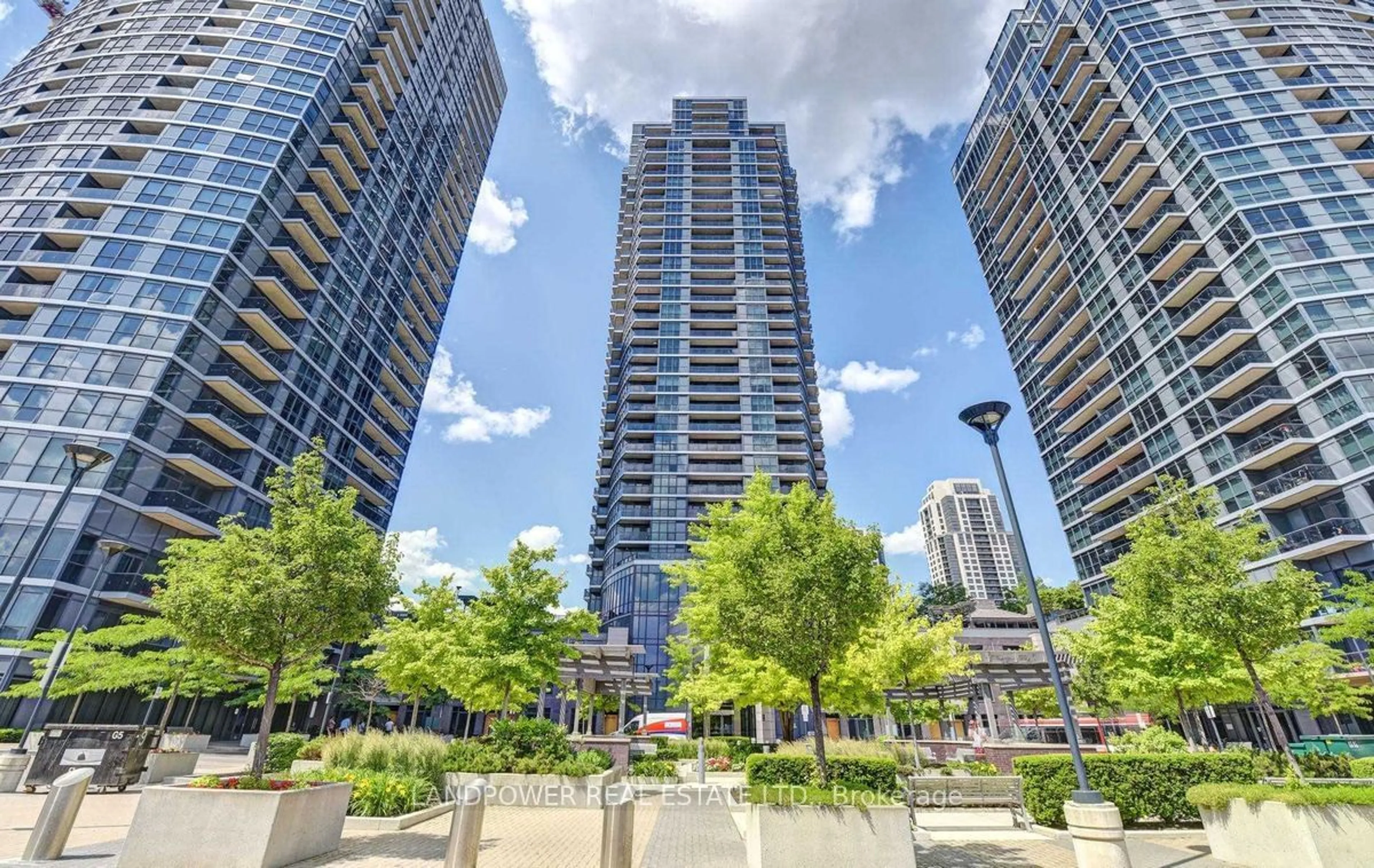 Patio, city buildings view from balcony for 5 Valhalla Inn Rd #1108, Toronto Ontario M9B 0B1