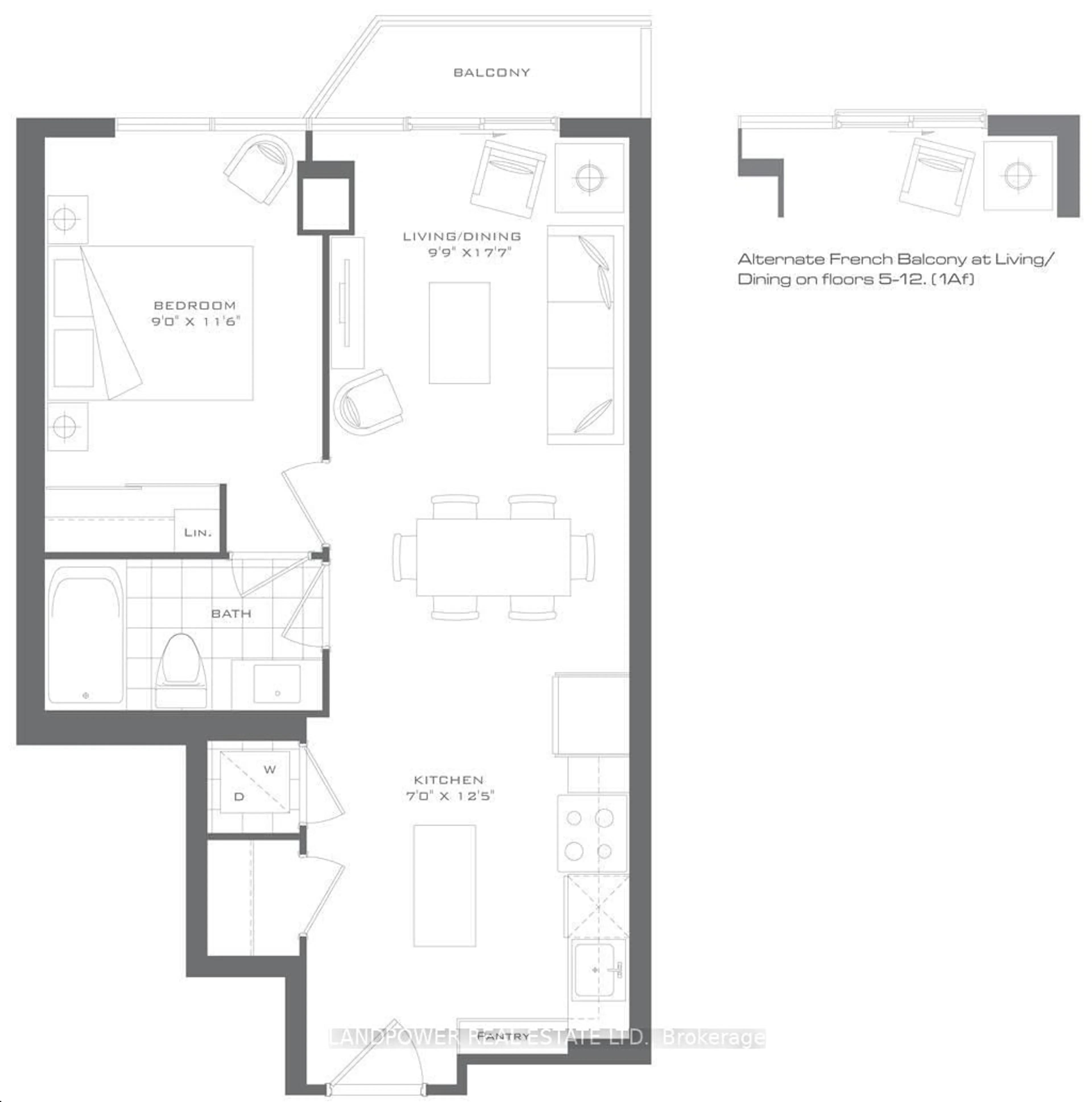 Floor plan for 5 Valhalla Inn Rd #1108, Toronto Ontario M9B 0B1