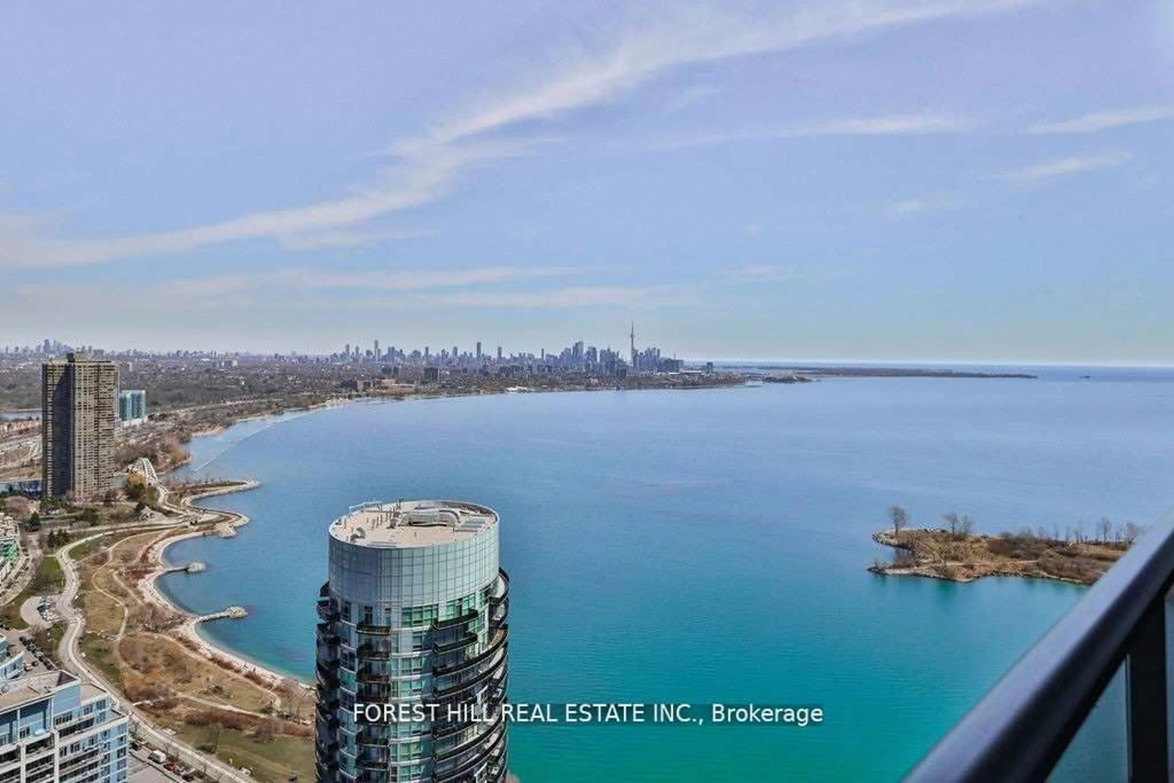 A pic from outside/outdoor area/front of a property/back of a property/a pic from drone, water/lake/river/ocean view for 56 Annie Craig Dr #4408, Toronto Ontario M8V 0C5