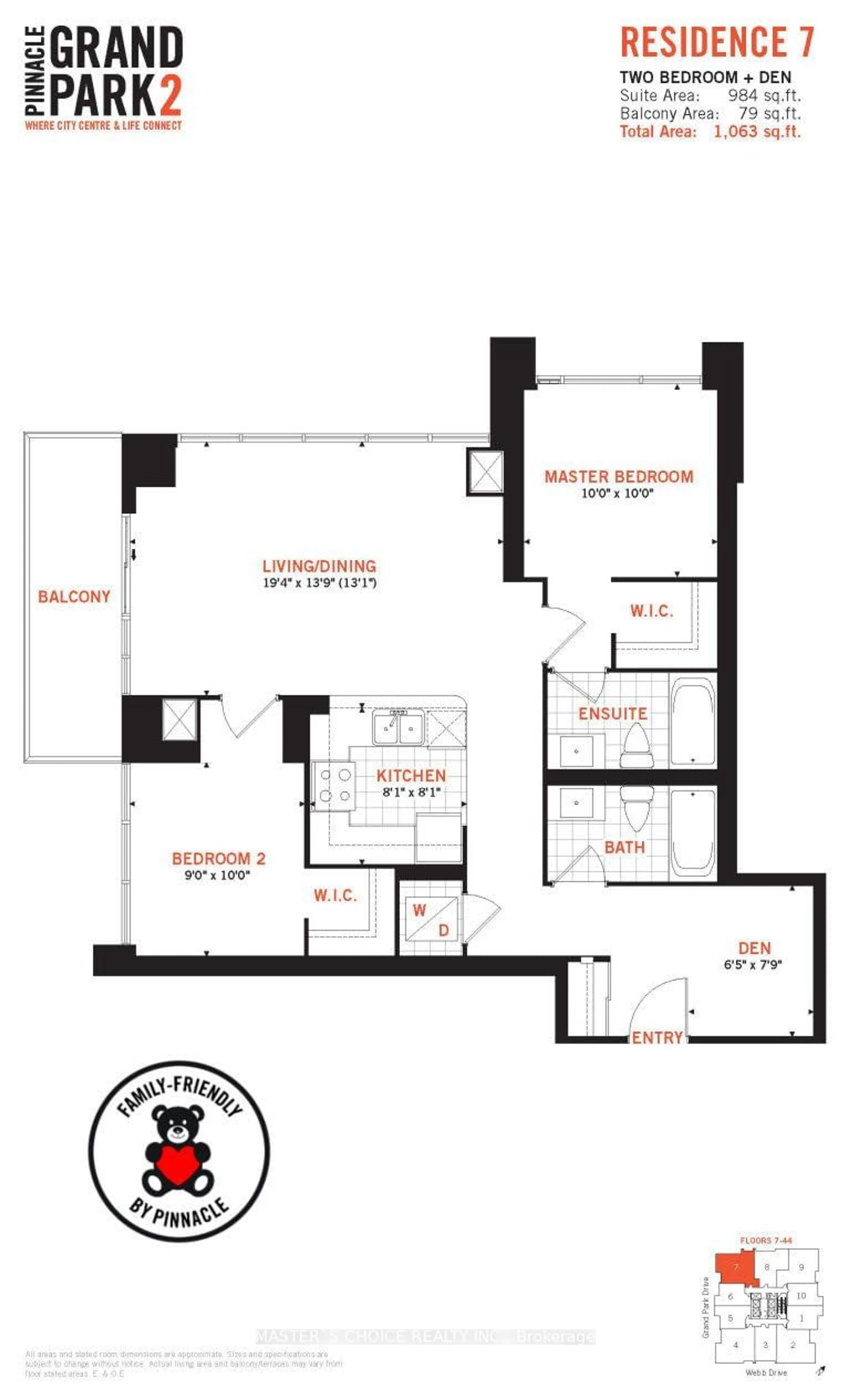 Floor plan for 3975 Grand Park Dr #1407, Mississauga Ontario L5B 0K4