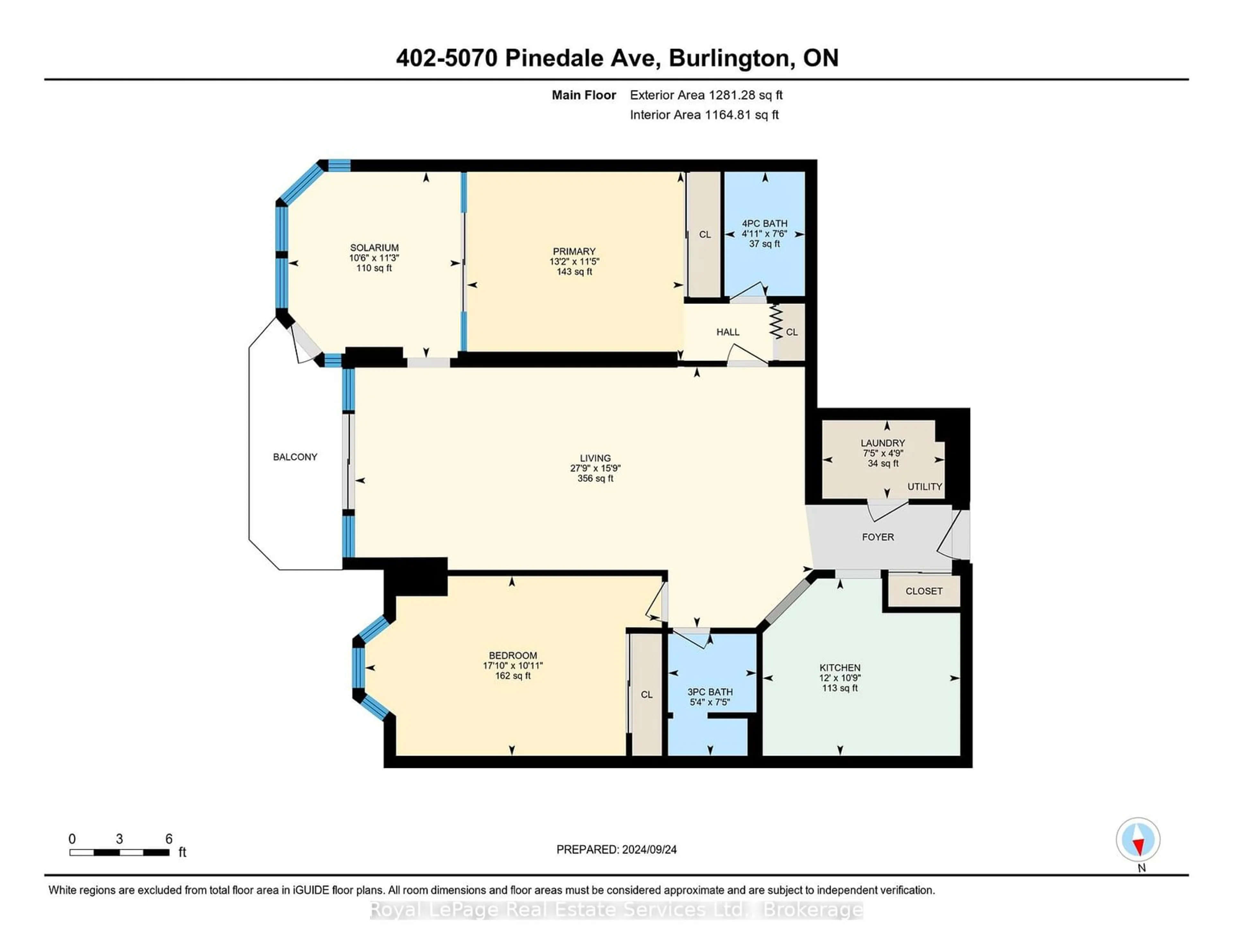 Floor plan for 5070 Pinedale Ave #402, Burlington Ontario L7L 5V6