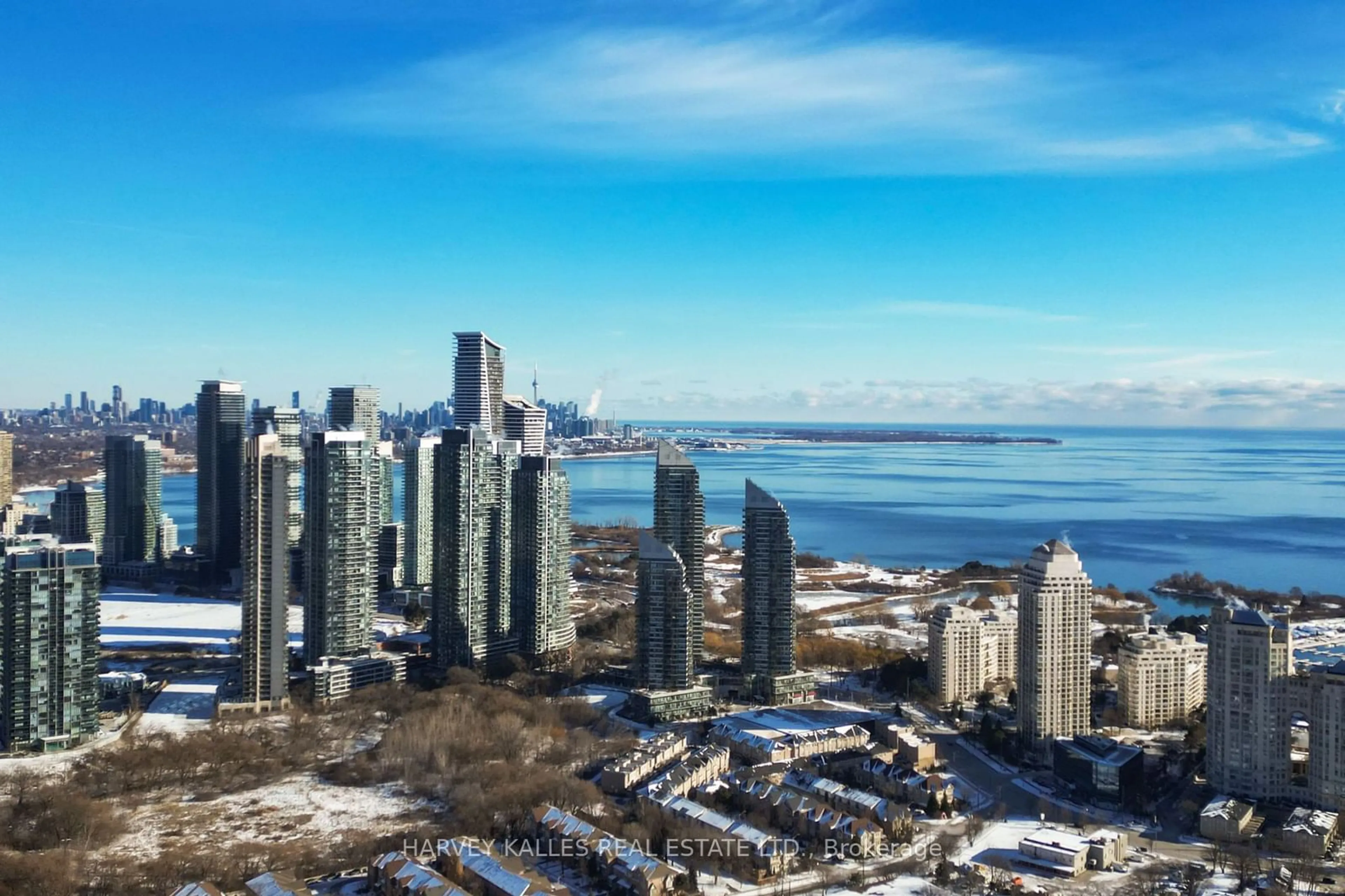 A pic from outside/outdoor area/front of a property/back of a property/a pic from drone, city buildings view from balcony for 155 LEGION Rd #505, Toronto Ontario M8Y 0A7