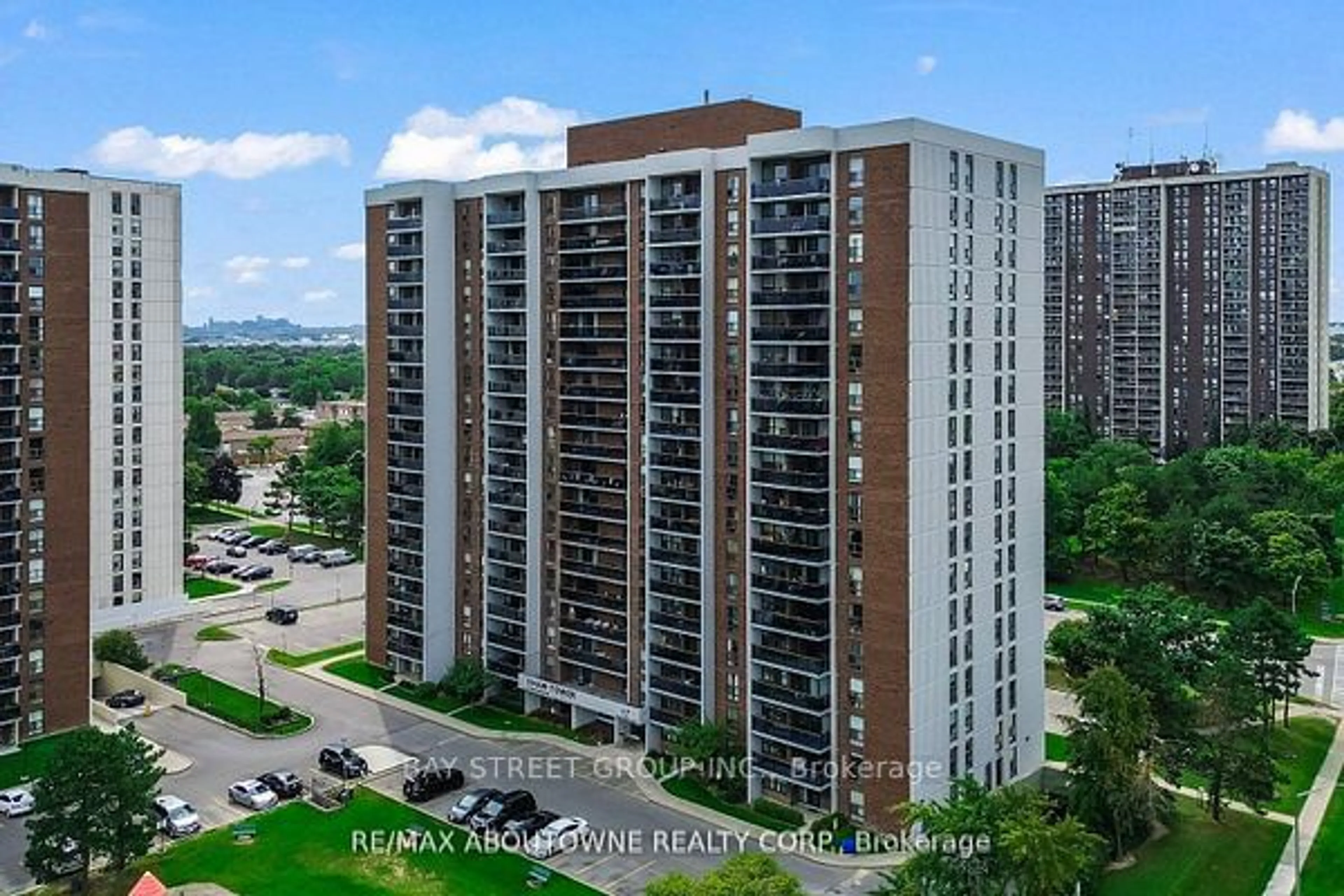 A pic from outside/outdoor area/front of a property/back of a property/a pic from drone, city buildings view from balcony for 17 Knightsbridge Rd #1803, Brampton Ontario L6T 3X9