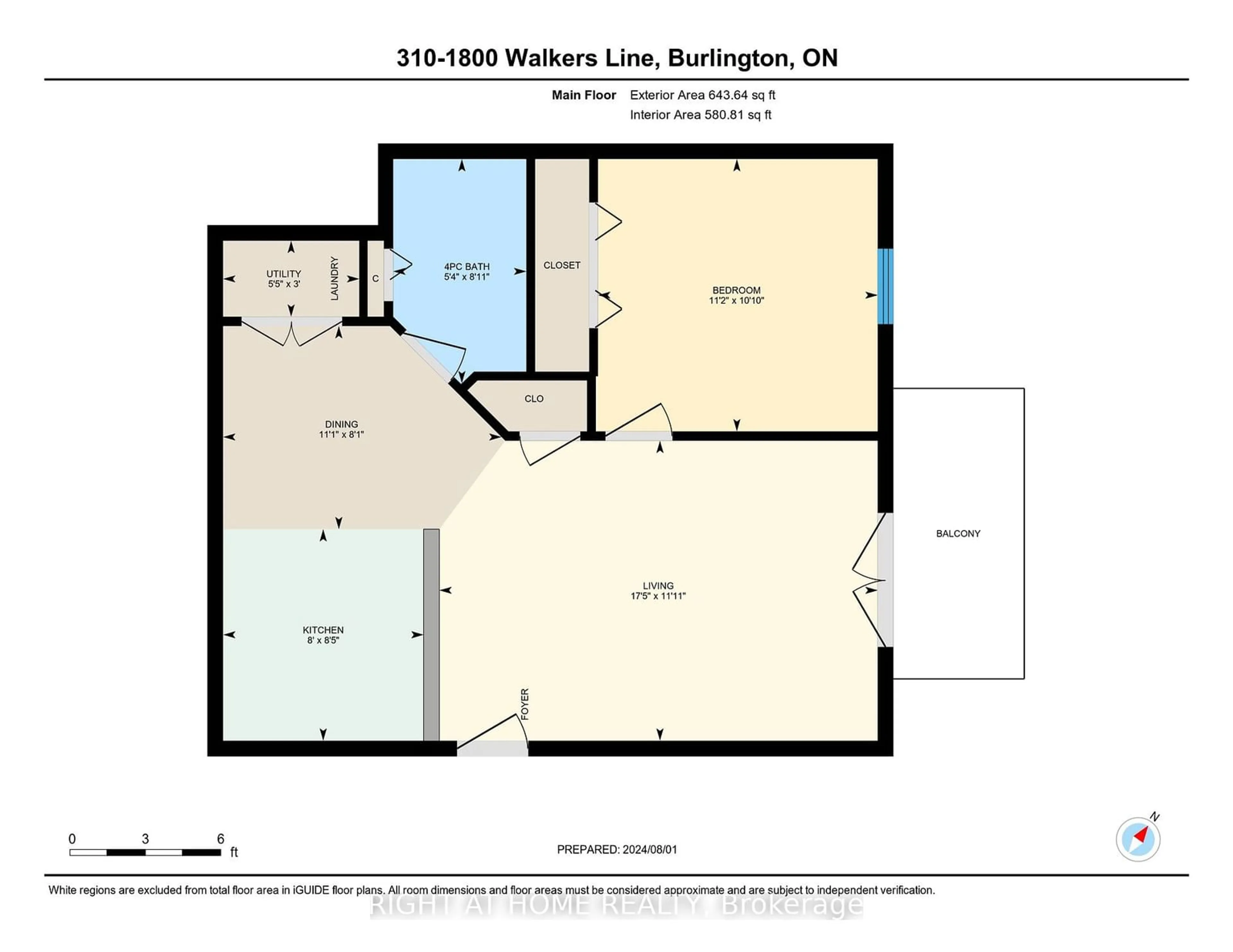 Floor plan for 1800 Walkers Line #310, Burlington Ontario L7M 4V2