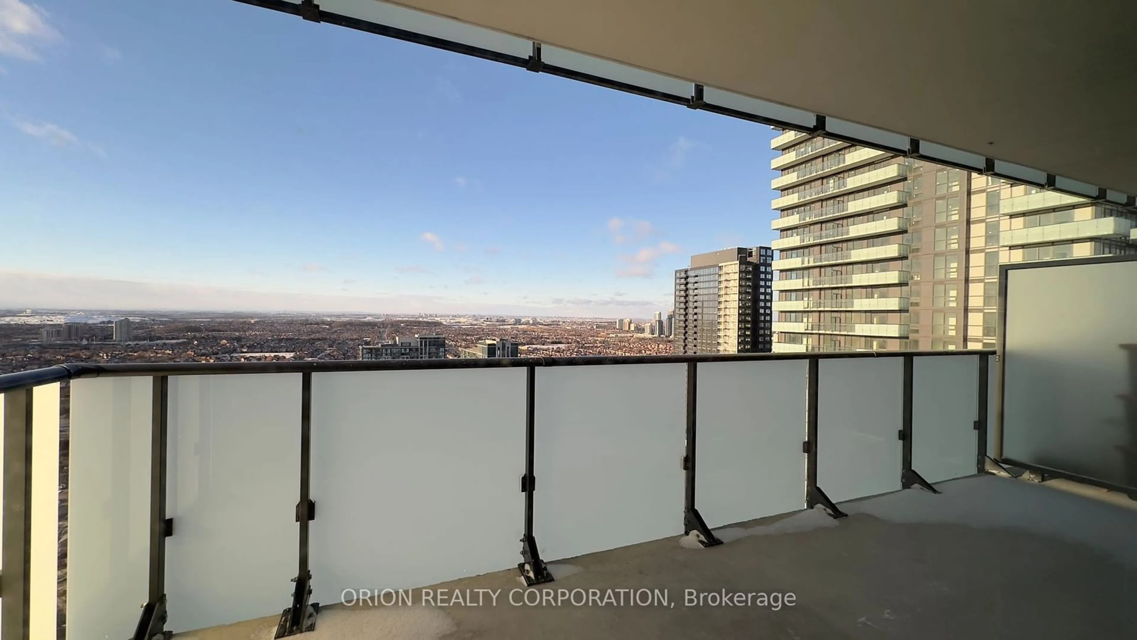 Balcony in the apartment, city buildings view from balcony for 4130 Parkside Village Dr #3002, Mississauga Ontario L5B 3M8