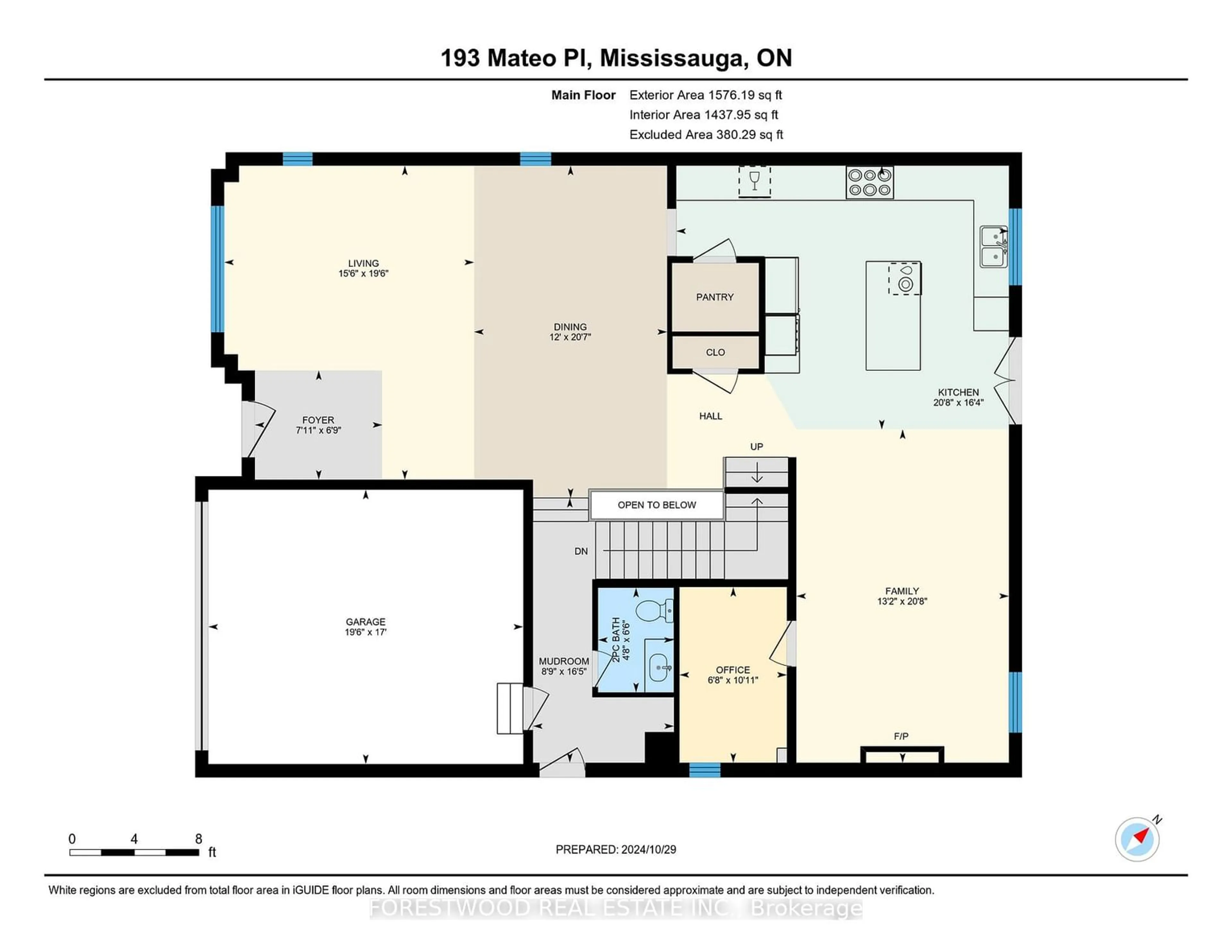 Floor plan for 193 Mateo Pl, Mississauga Ontario L5A 2K4