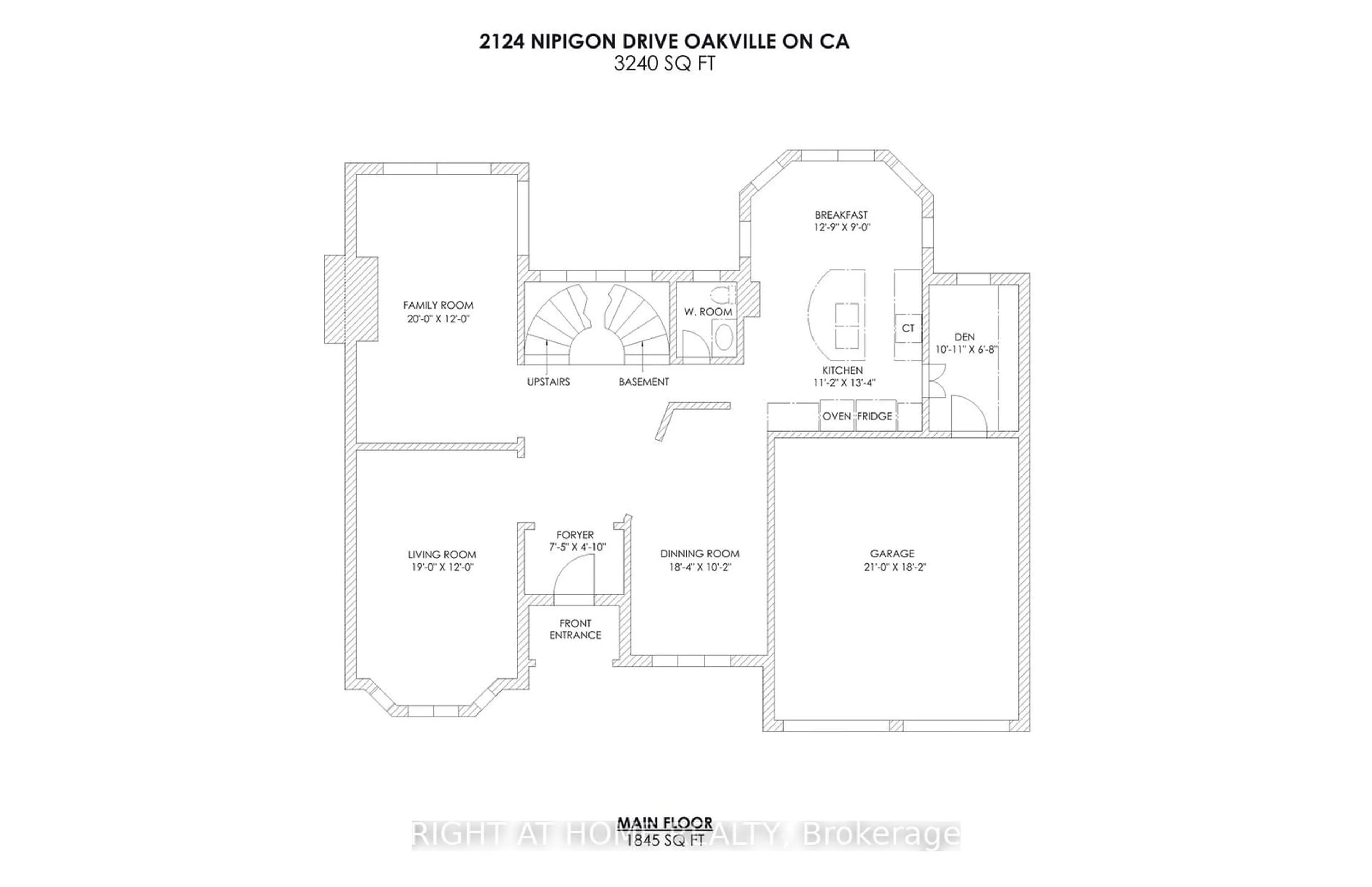 Floor plan for 2124 Nipigon Dr, Oakville Ontario L6H 4E4