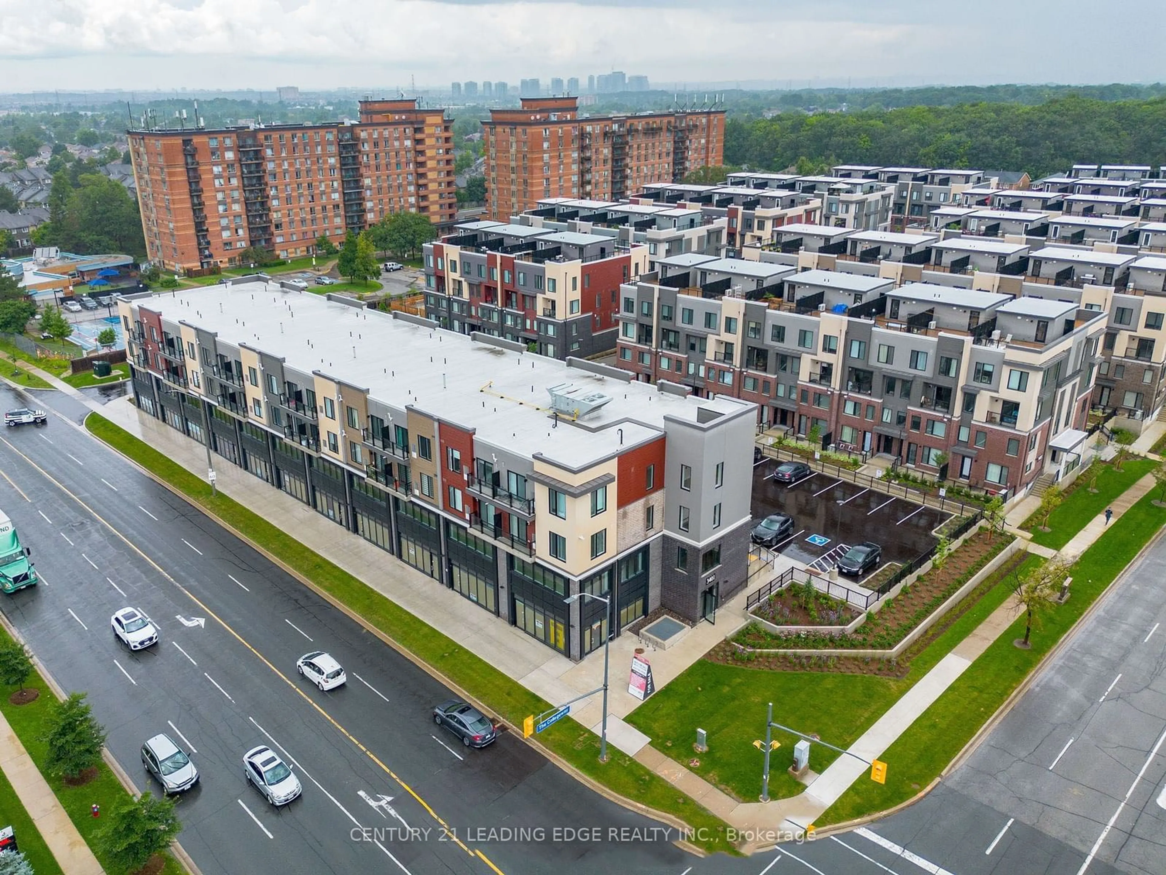 A pic from outside/outdoor area/front of a property/back of a property/a pic from drone, city buildings view from balcony for 3401 Ridgeway Dr #416, Mississauga Ontario L5L 5T3