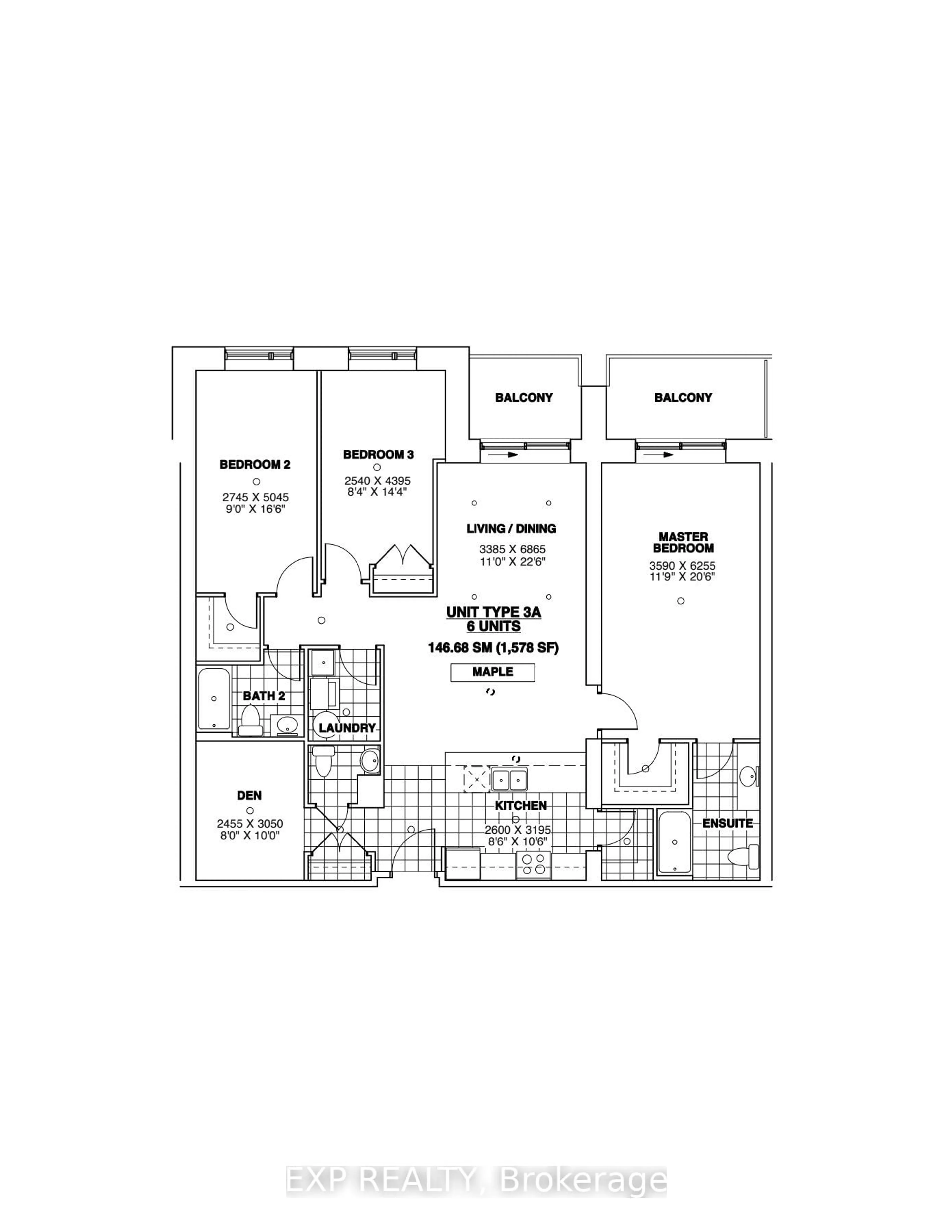 Floor plan for 830 Megson Terr #522, Milton Ontario L9T 9M7