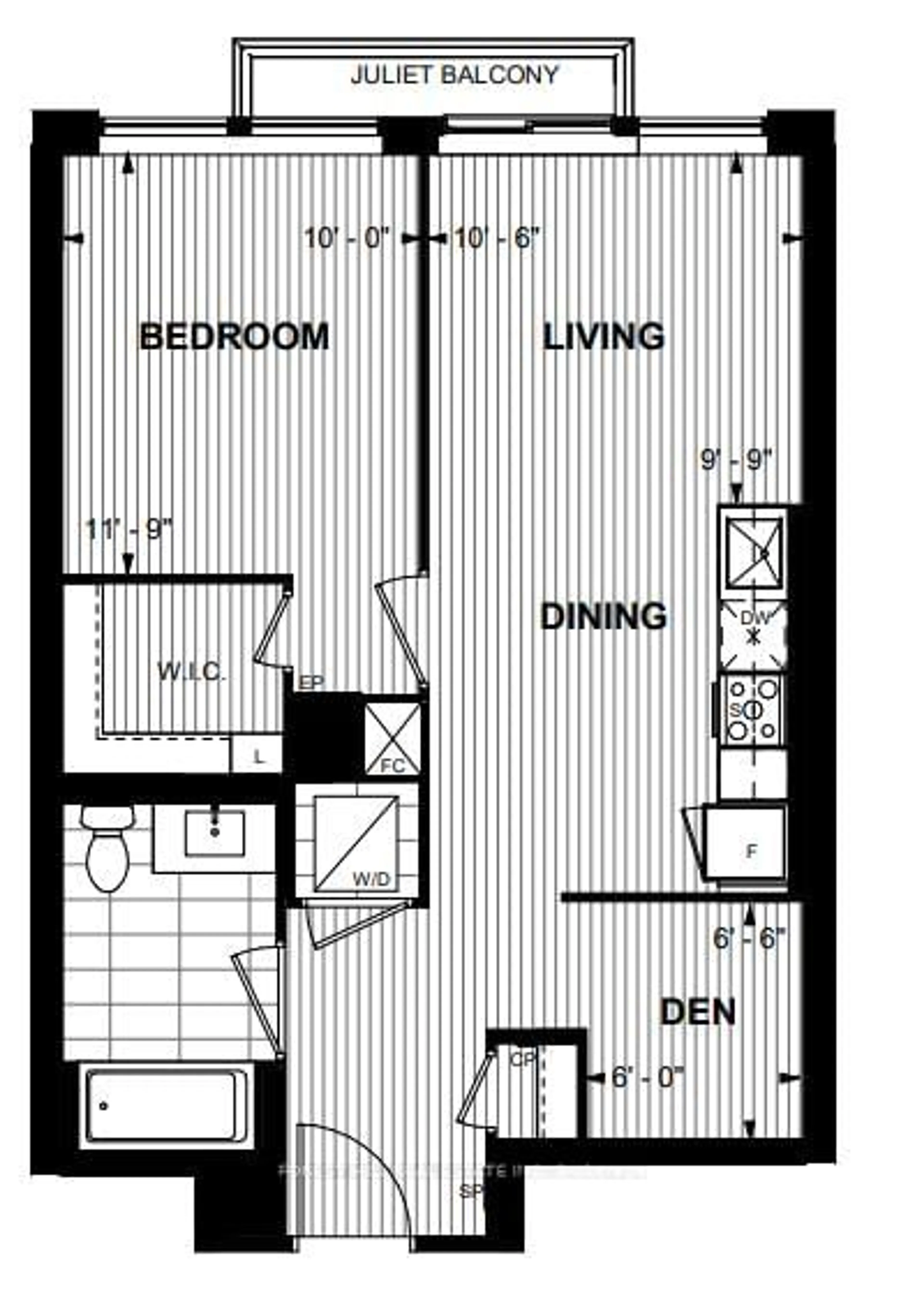 Floor plan for 10 Eva Rd #1003, Toronto Ontario M9C 0B3