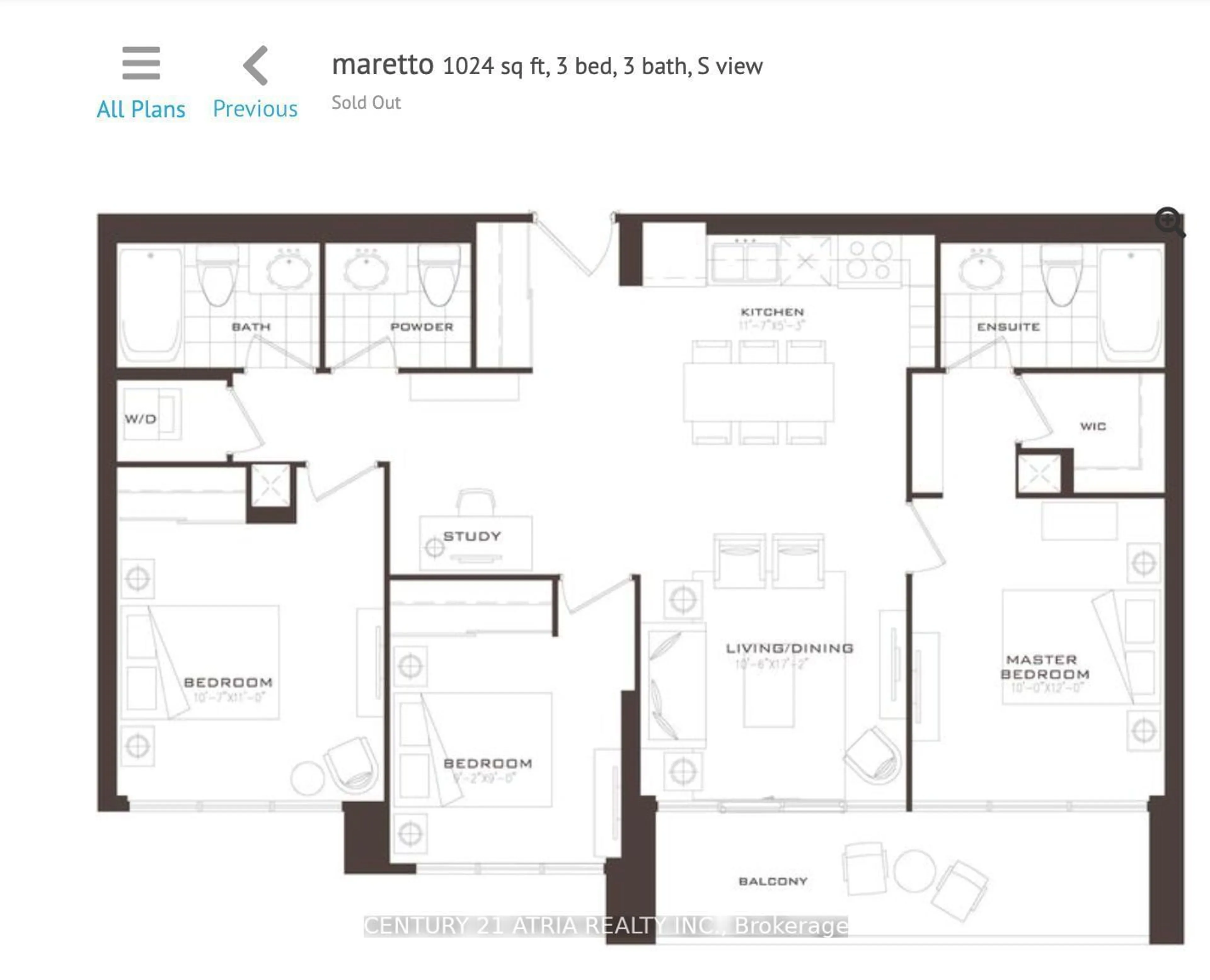 Floor plan for 830 Lawrence Ave #1022, Toronto Ontario M6A 0A2