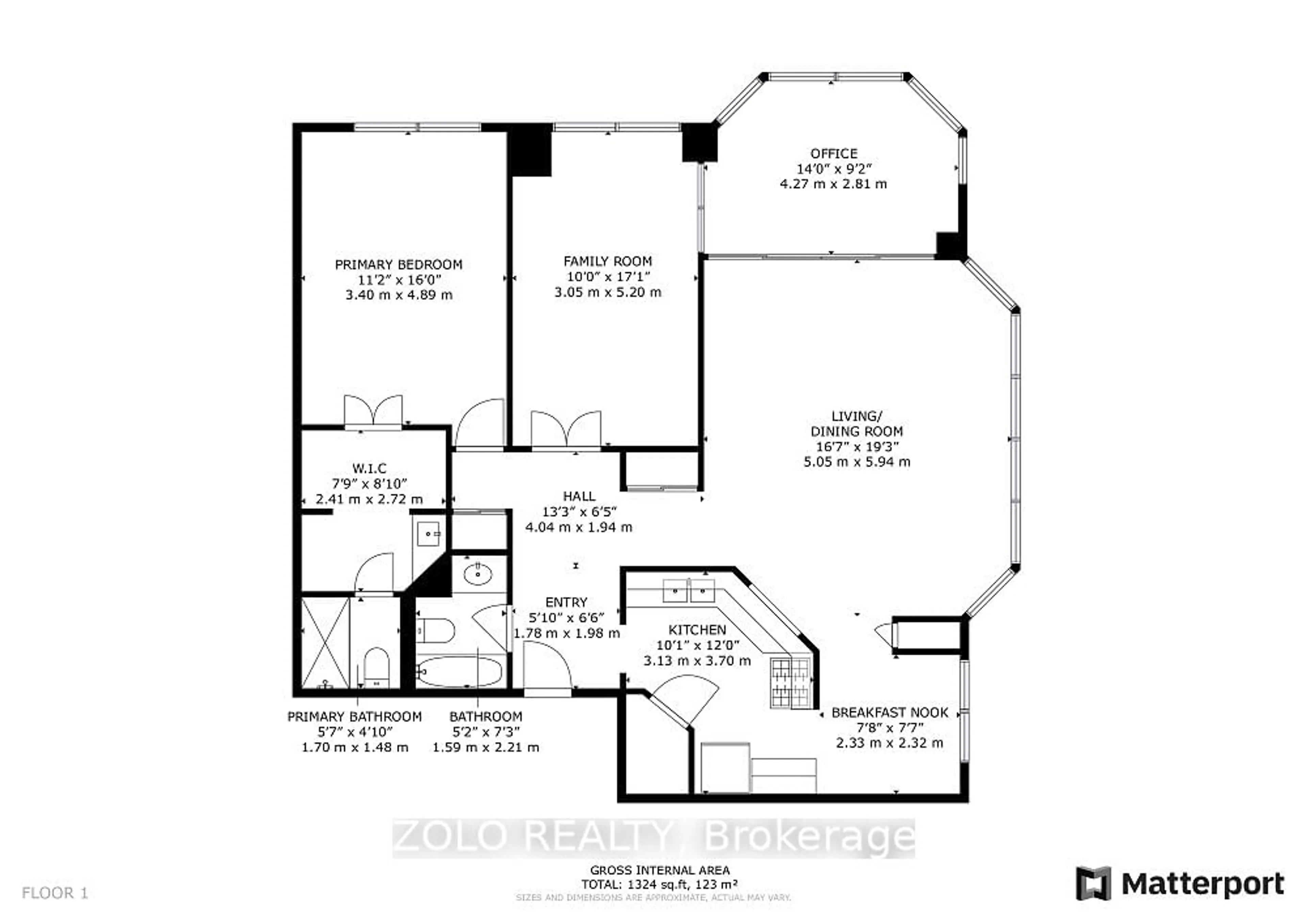 Floor plan for 310 Mill St #709, Brampton Ontario L6Y 3B1