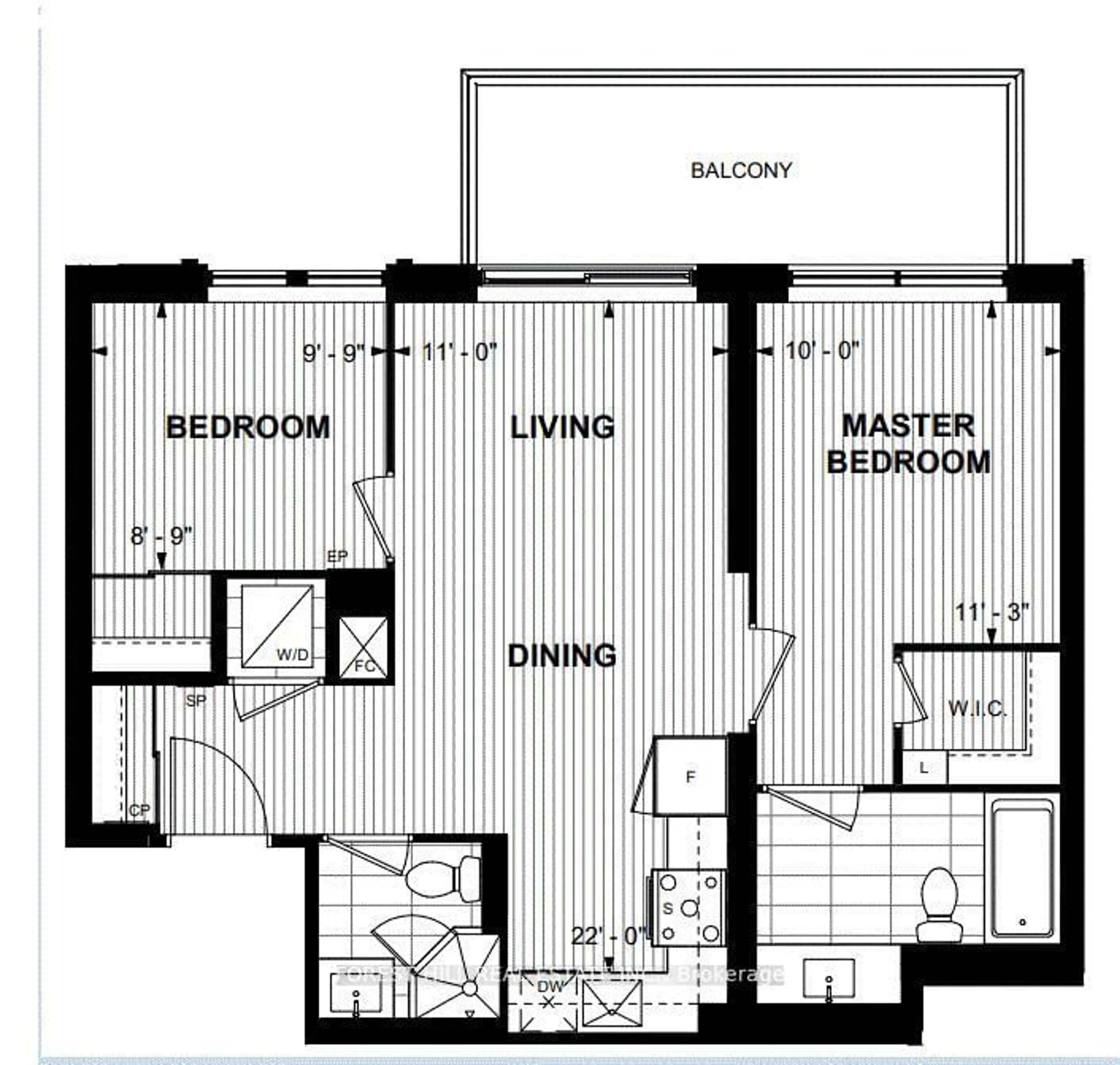 Floor plan for 10 Eva Rd #1205, Toronto Ontario M9C 0B3