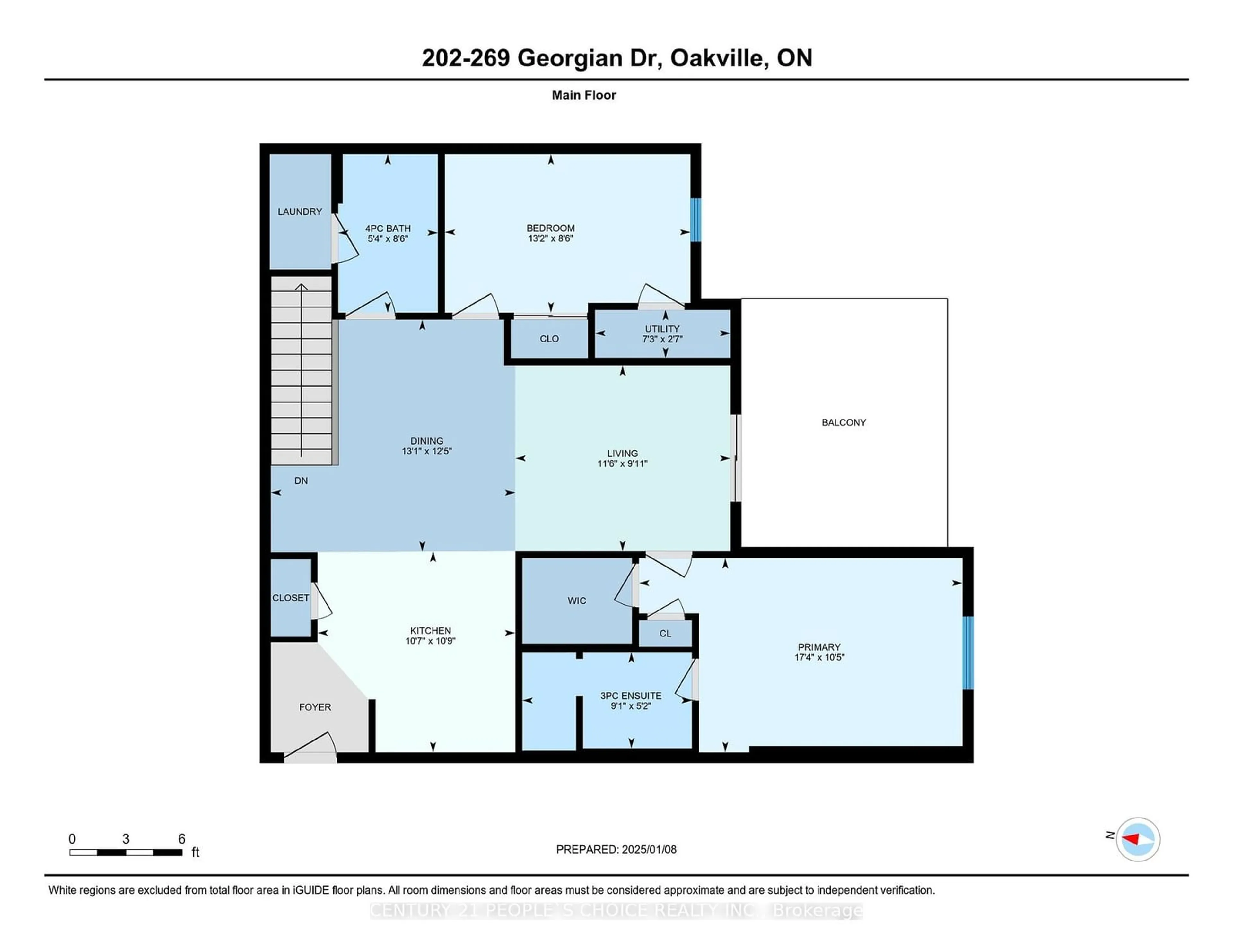 Floor plan for 269 Georgian Dr #202, Oakville Ontario L6H 0L1