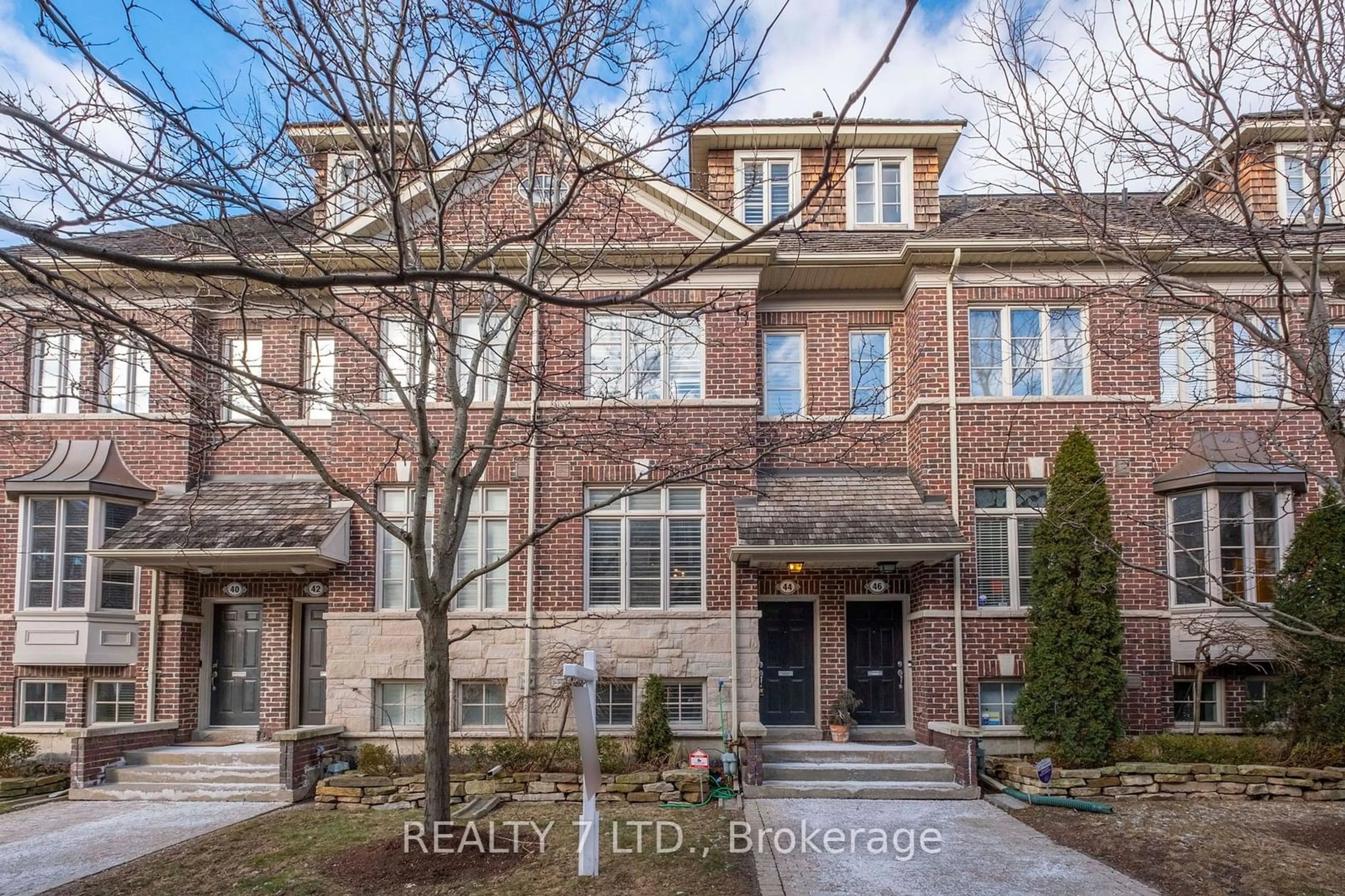 Home with brick exterior material, street for 44 Furrow Lane, Toronto Ontario M8Z 0A3