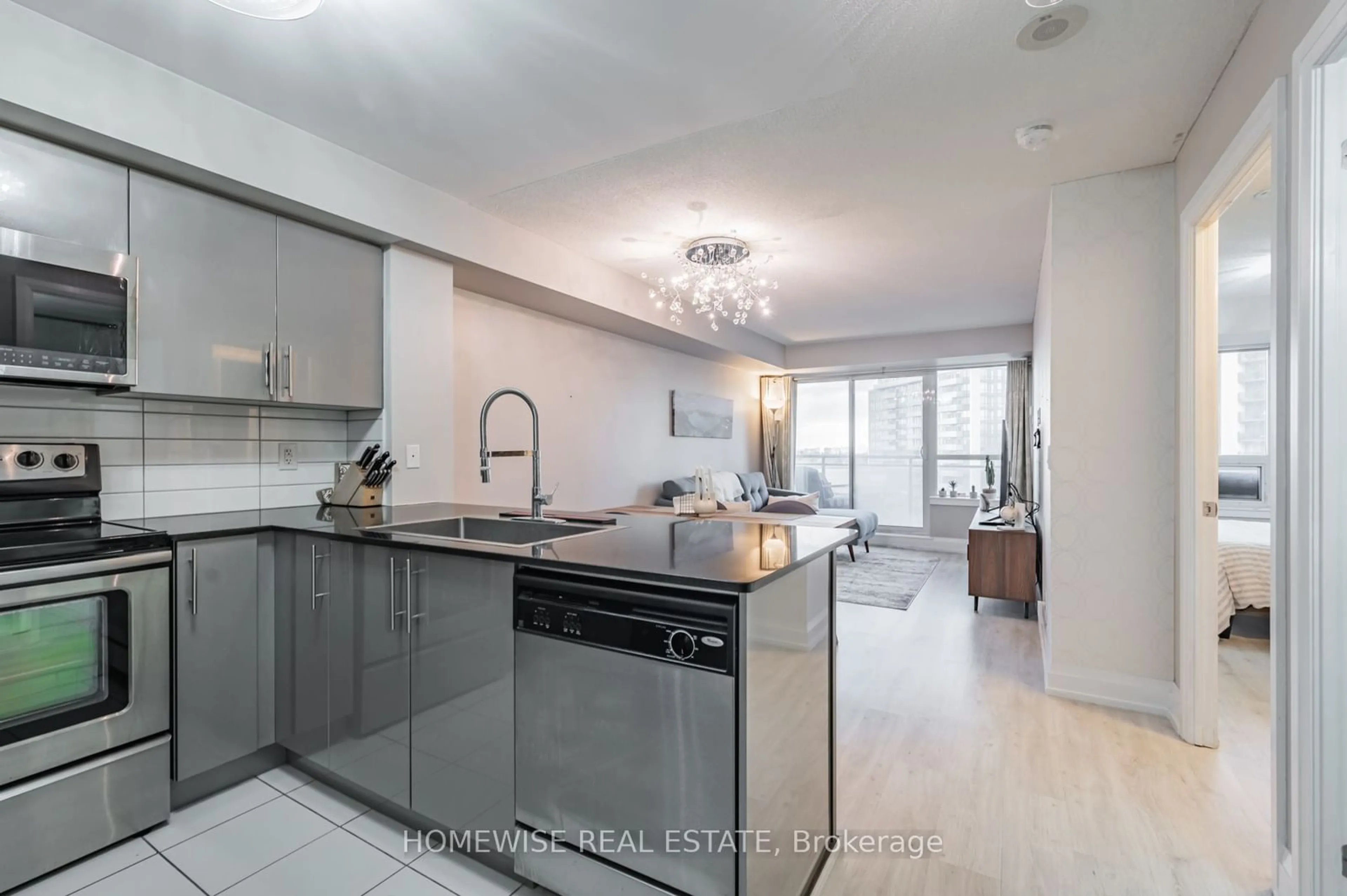 Open concept kitchen, unknown for 1070 Sheppard Ave #717, Toronto Ontario M3J 0G8