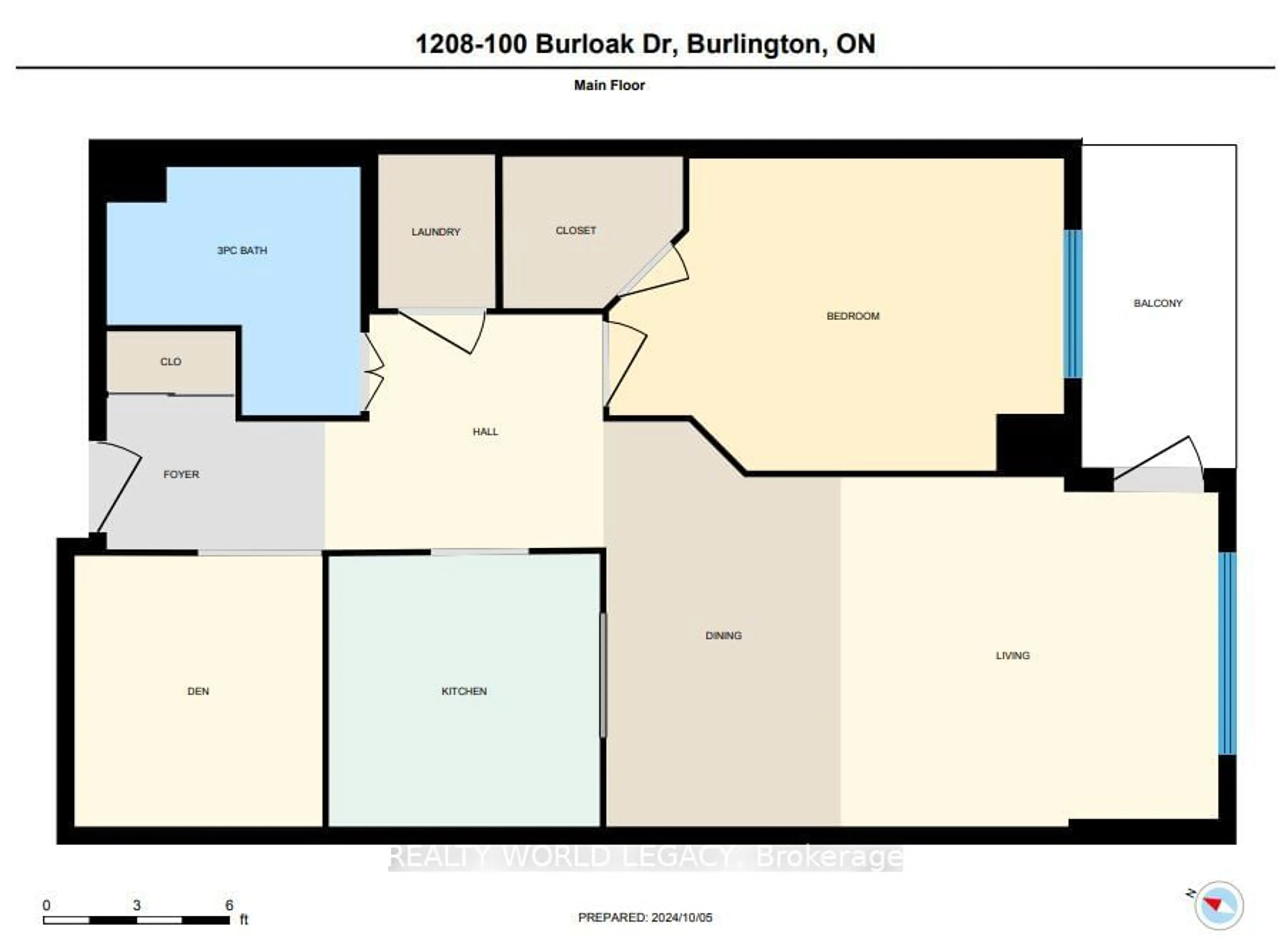 Floor plan for 100 Burloak Dr #1208, Burlington Ontario L7L 6P6